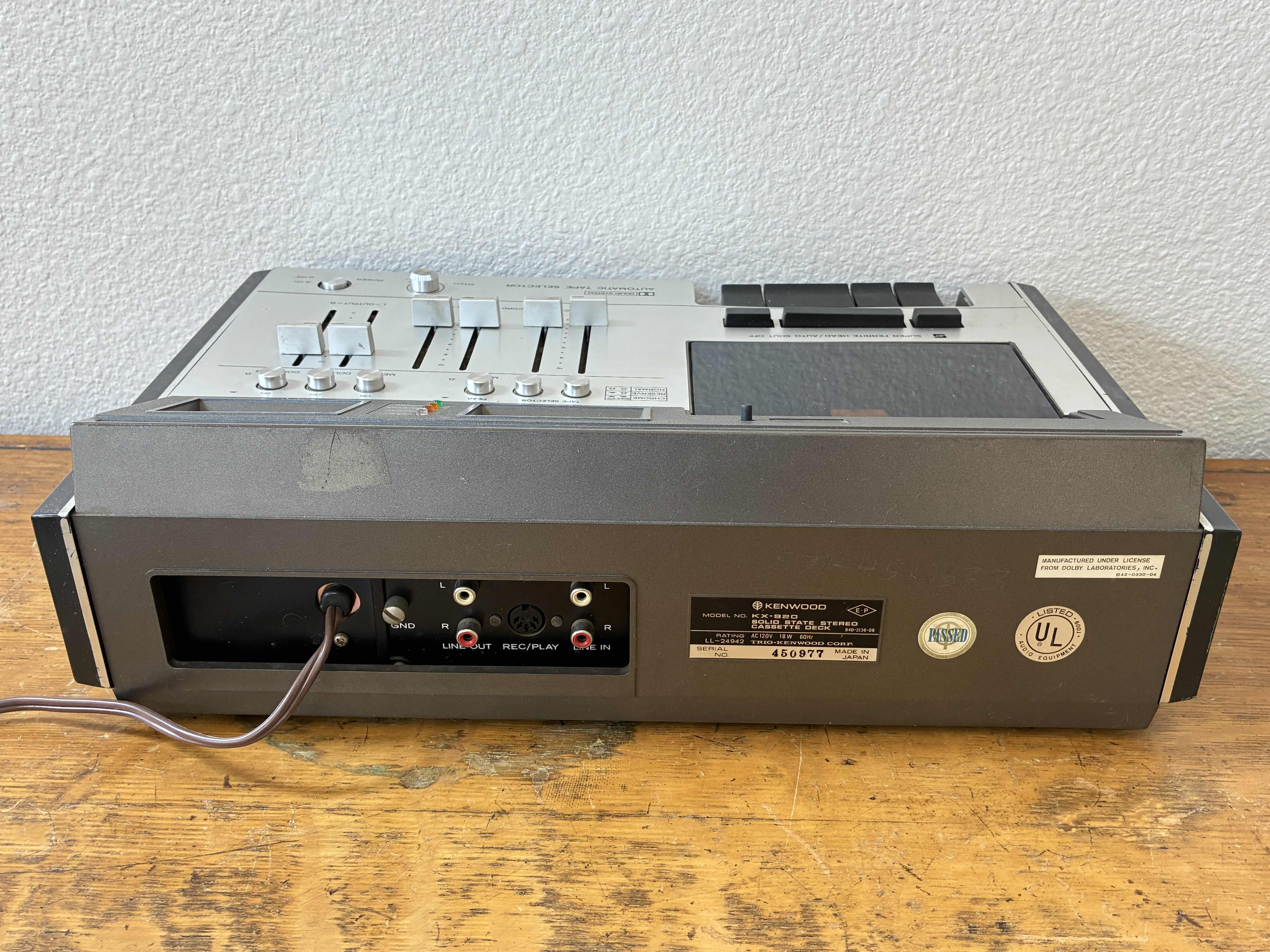 Photo 1 of KENWOOD SOLID STATE STEREO CASSETTE DECK KX-920