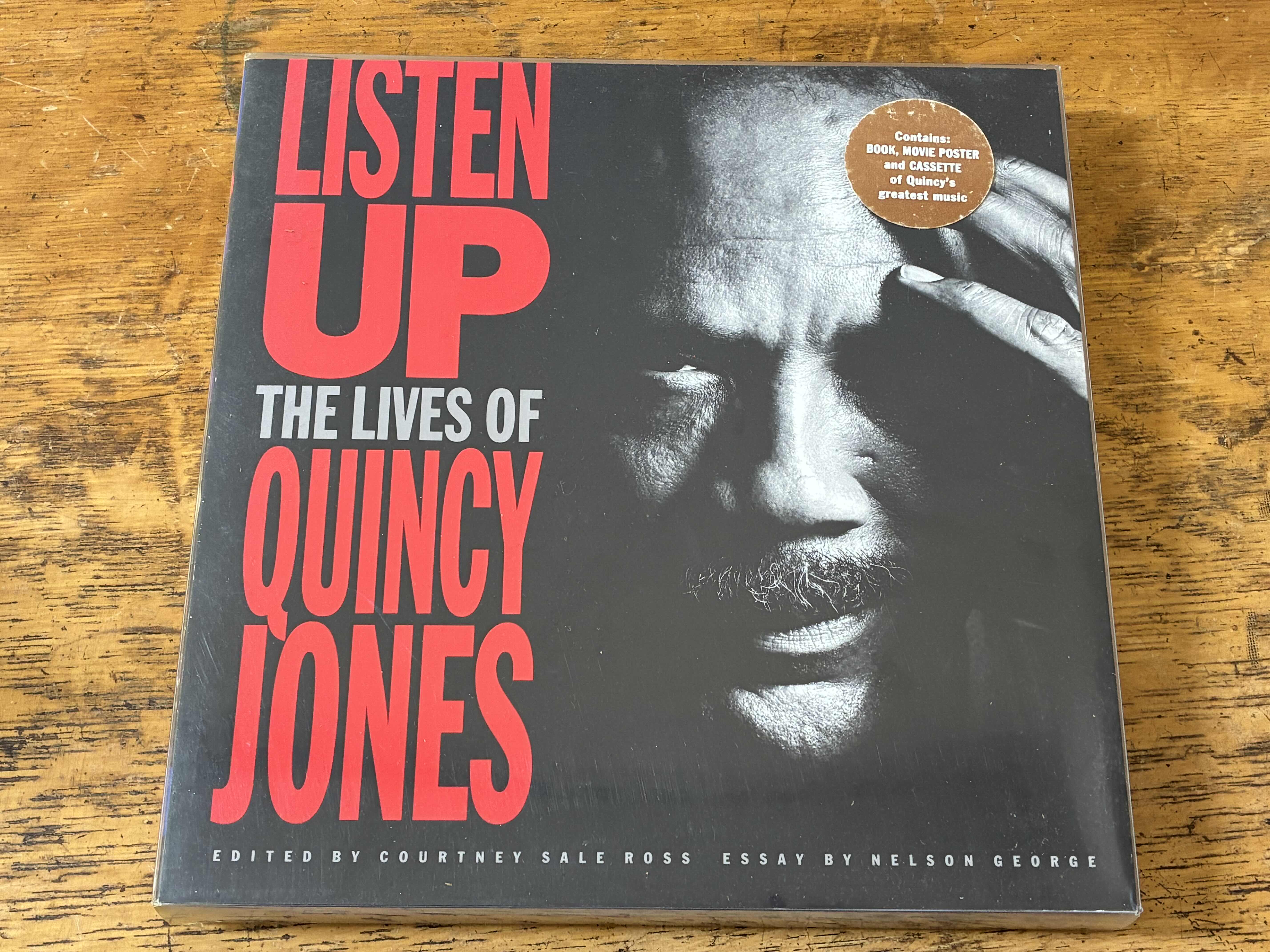 View 1 of NIB LISTEN UP THE LIVES OF QUINCY JONES BOOK, MOVIE POSTER & CASSETTE BOX SET