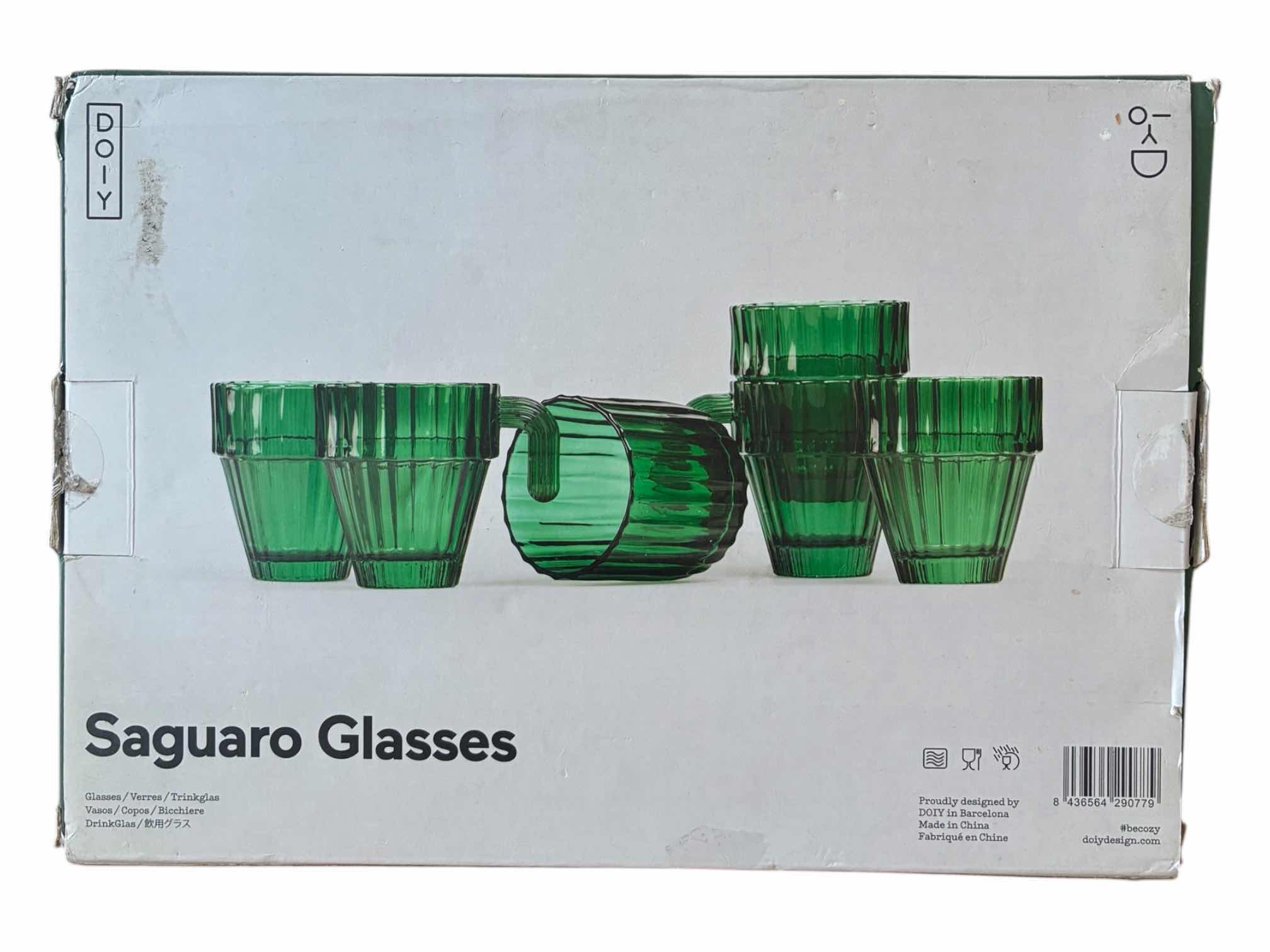 Photo 1 of NIB DOIY 6PC SAGUARO GREEN CACTUS GLASSES $100