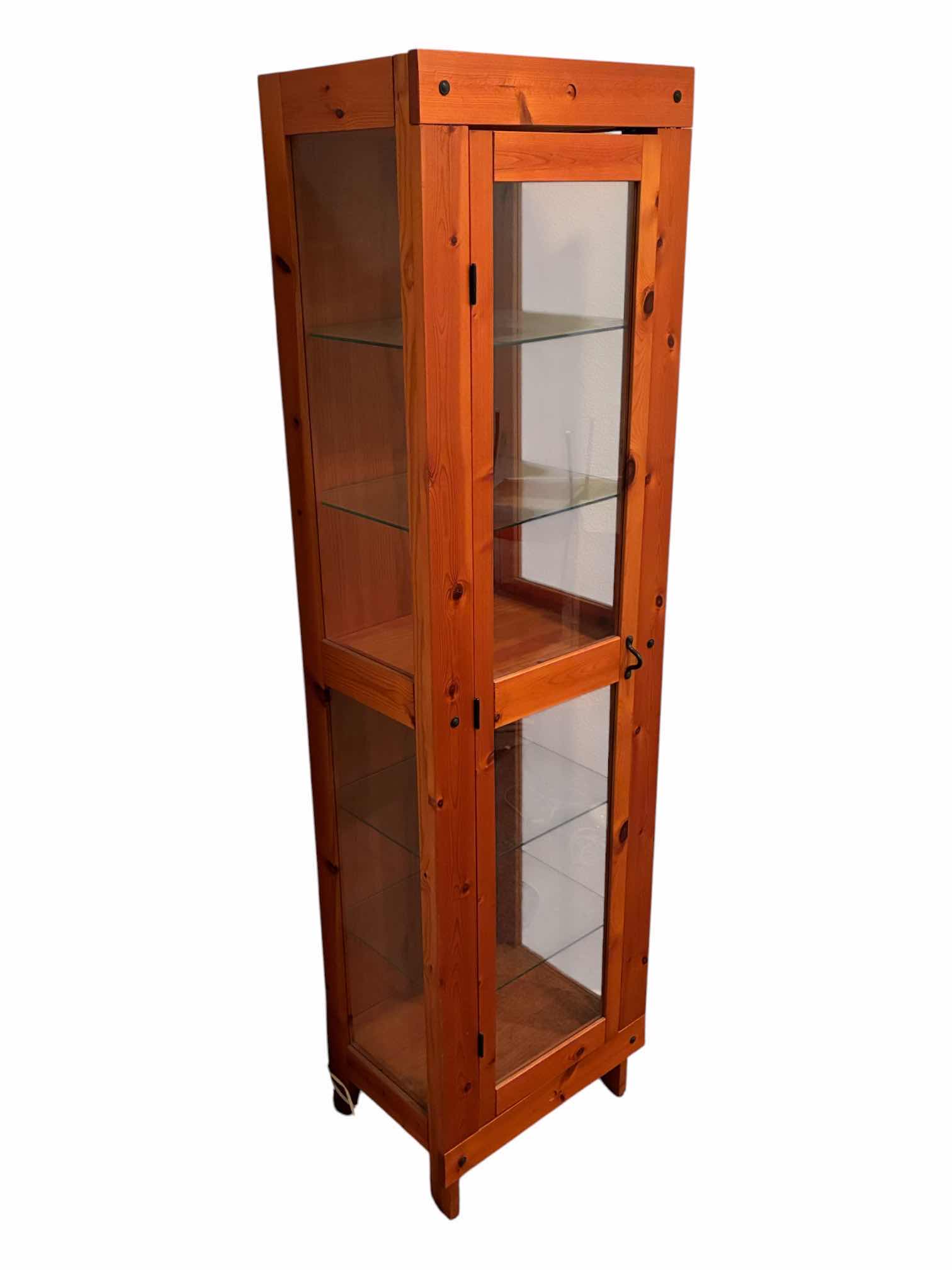 Photo 1 of IKEA HEMNES REDWOOD GLASS DOOR CURIO  CABINET