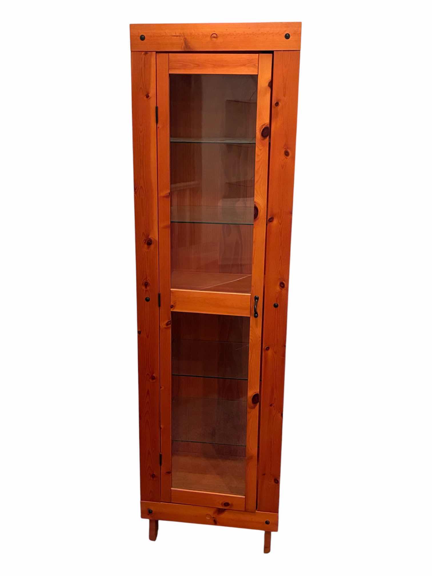 Photo 1 of IKEA HEMNES REDWOOD GLASS DOOR CURIO  CABINET