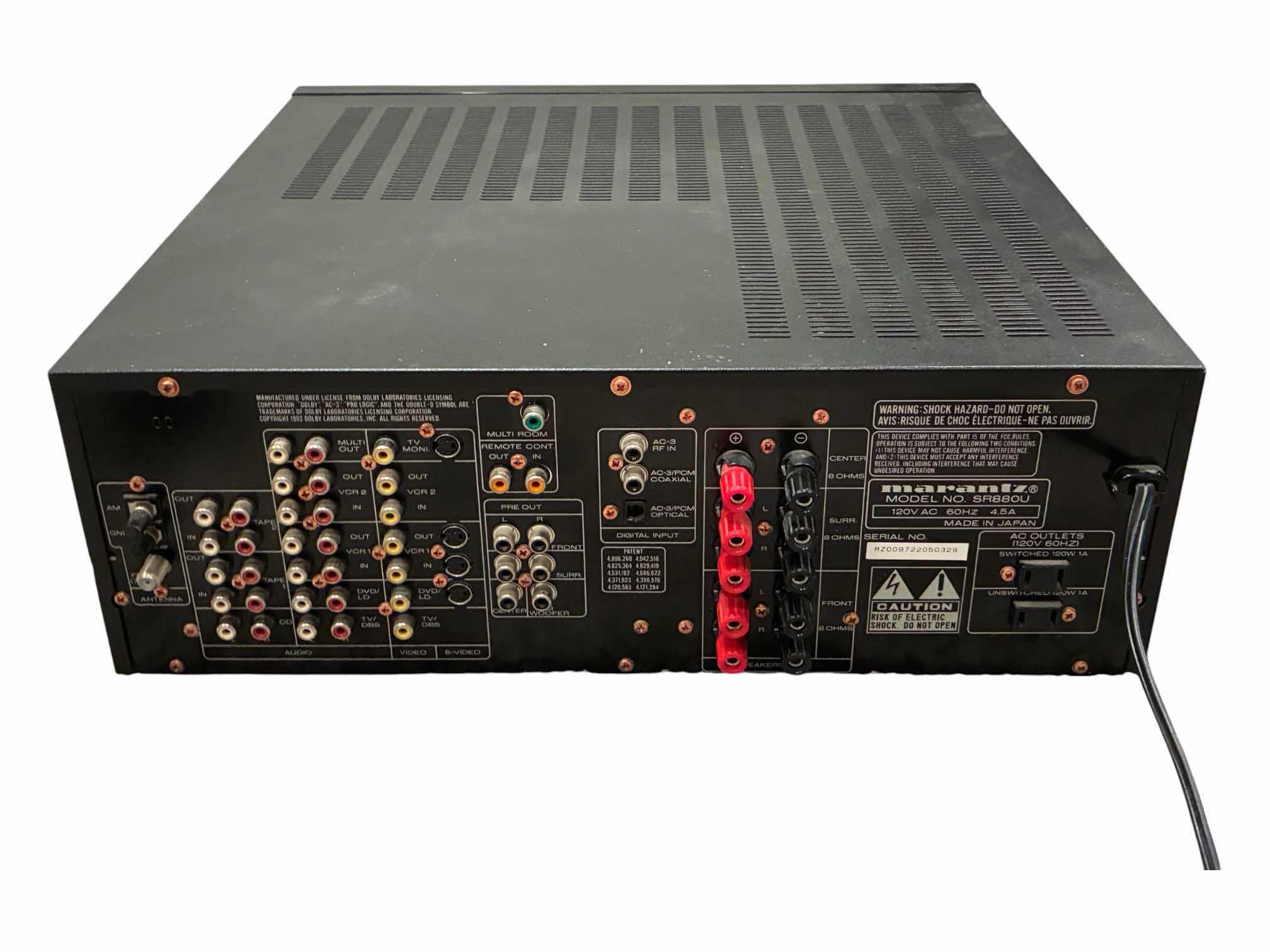 Photo 1 of MARANTZ AUDIO/VIDEO RECEIVER W REMOTE SR880
