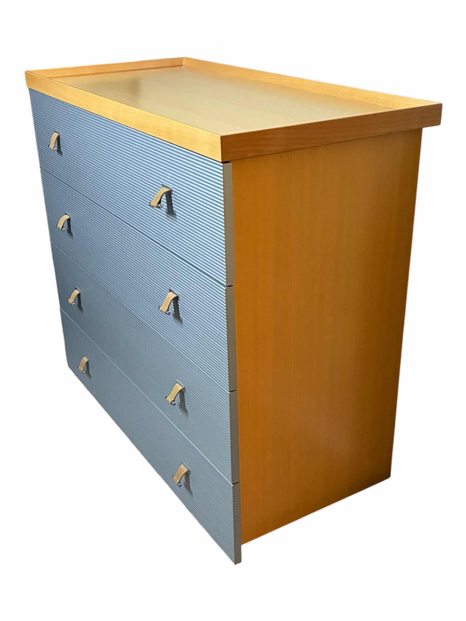 Photo 1 of LIGNE ROSET NATURAL WOOD METALLIC DRAWER DRESSER 38.5” X 19” X 36”