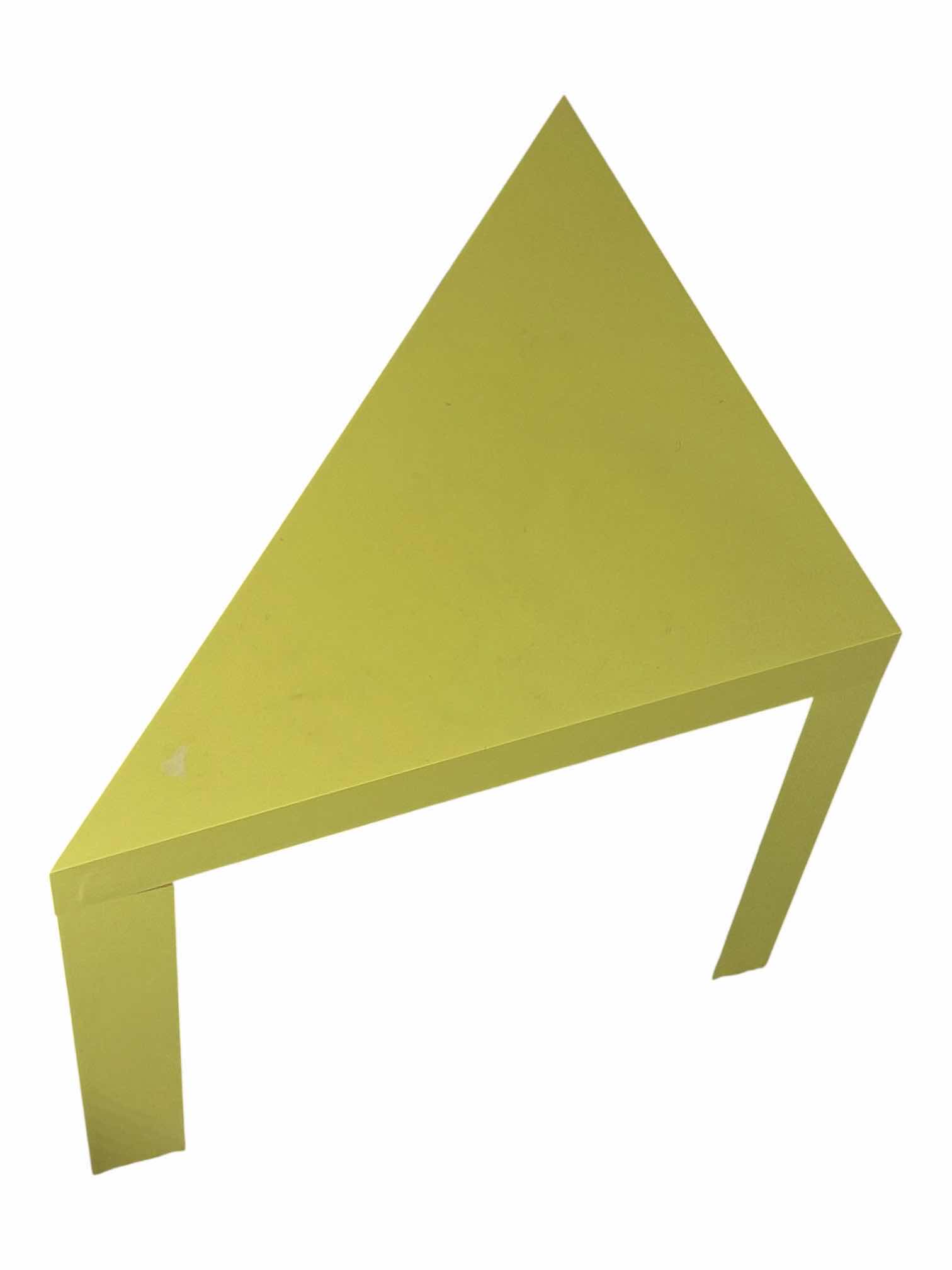 Photo 1 of PASTEL YELLOW TRIANGLE ACCENT TABLE