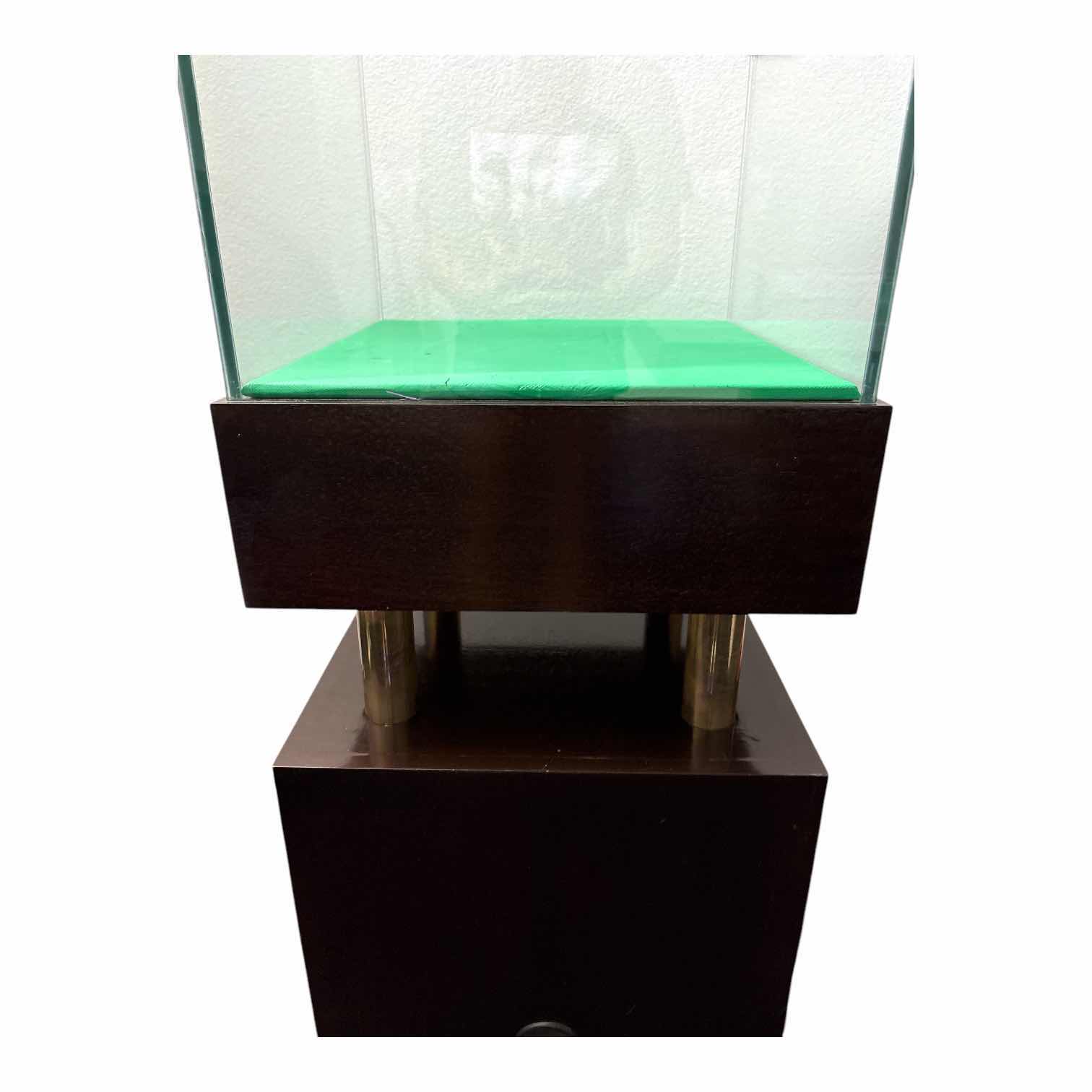 Photo 1 of MODERN MAHOGANY DISPLAY CASE W/KEY 18.5”X18.5”51.5”