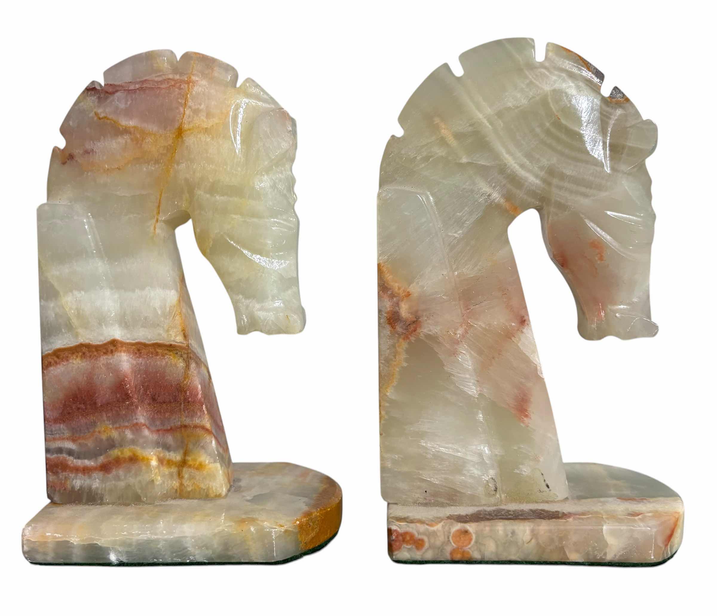 Photo 1 of VINTAGE HARD CARVED BOOKENDS FROM ONYX/MARBLE
