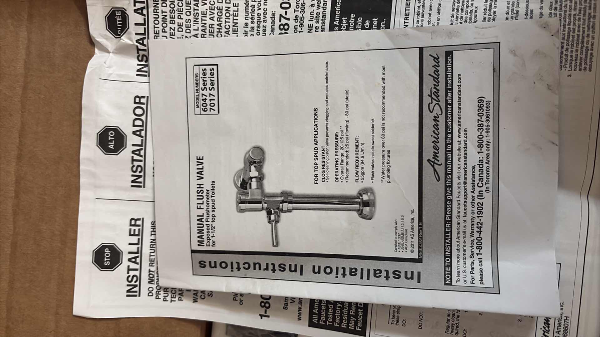 Photo 1 of MANUAL FLUSH VALVE 1-1/2” TOP SPUD TOILETS