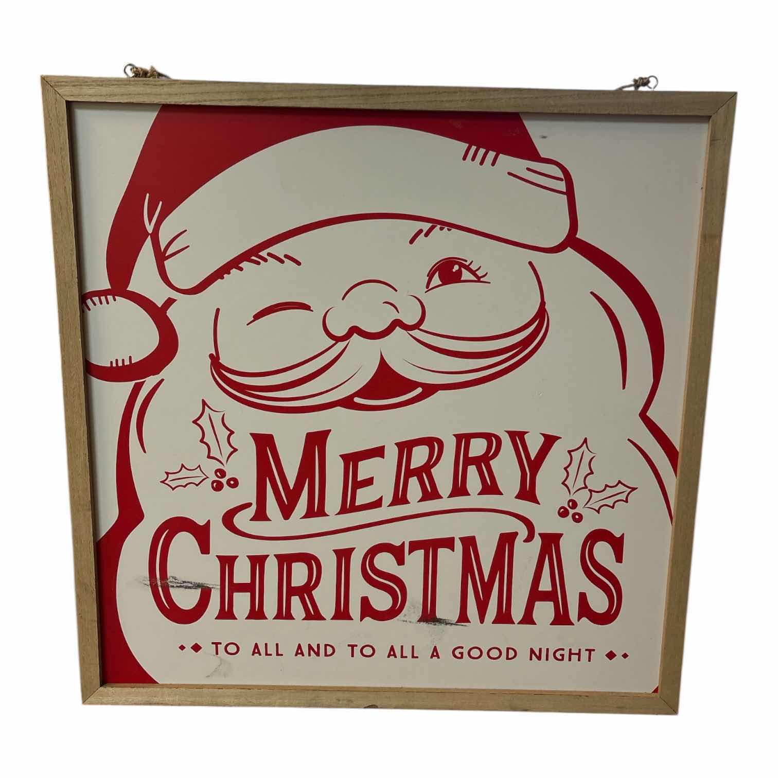 Photo 1 of (2) BOXES OF CHRISTMAS ORNAMENTS AND LARGE SIGN 24”X24”