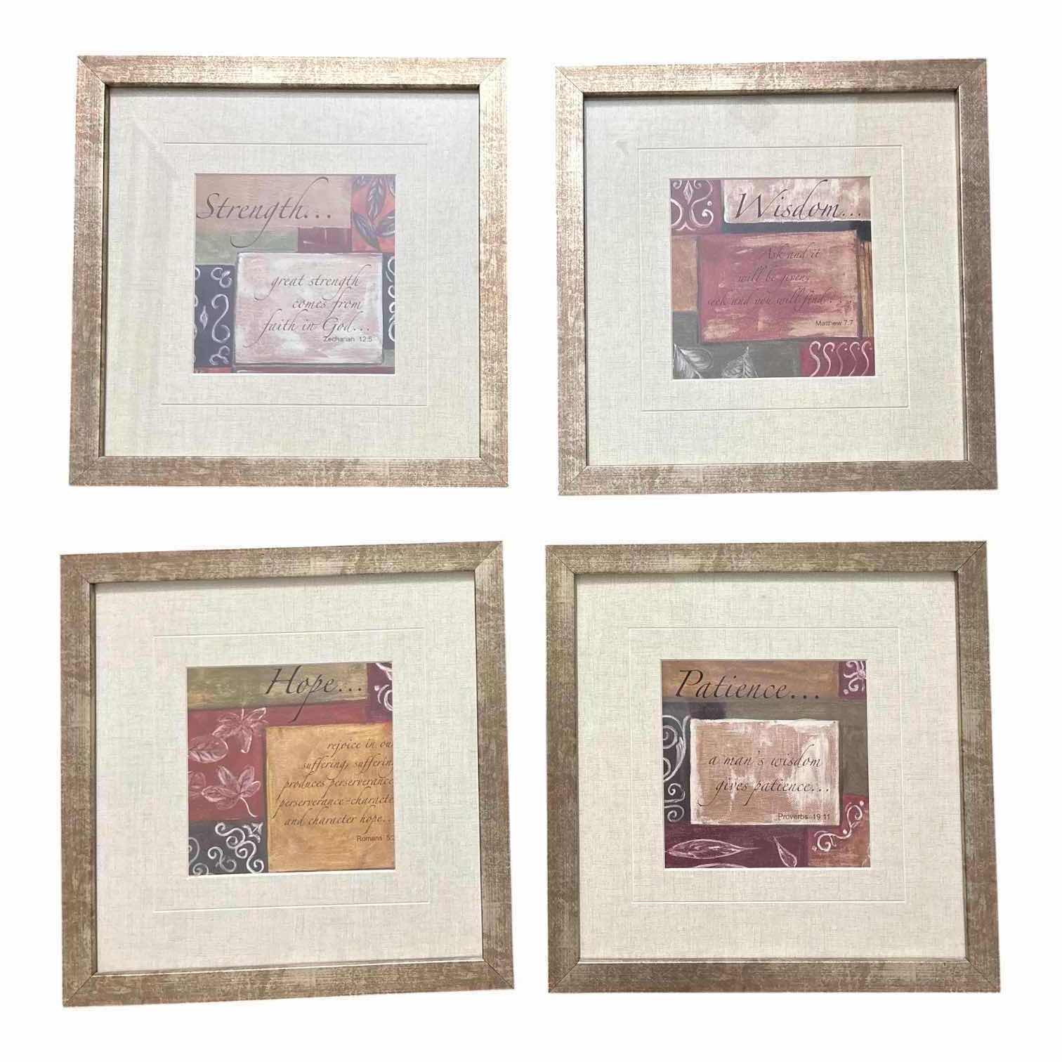 Photo 1 of (4)PCS HOME INSPIRATION WALL ART 13.5”X13.5”