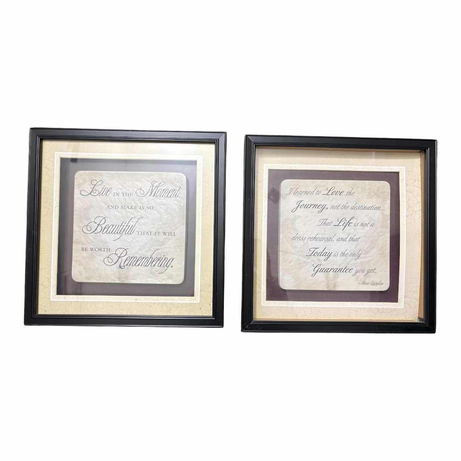 Photo 1 of (2)PCS SCRIPT LIFE QUOTES WALL ART 12”X12”