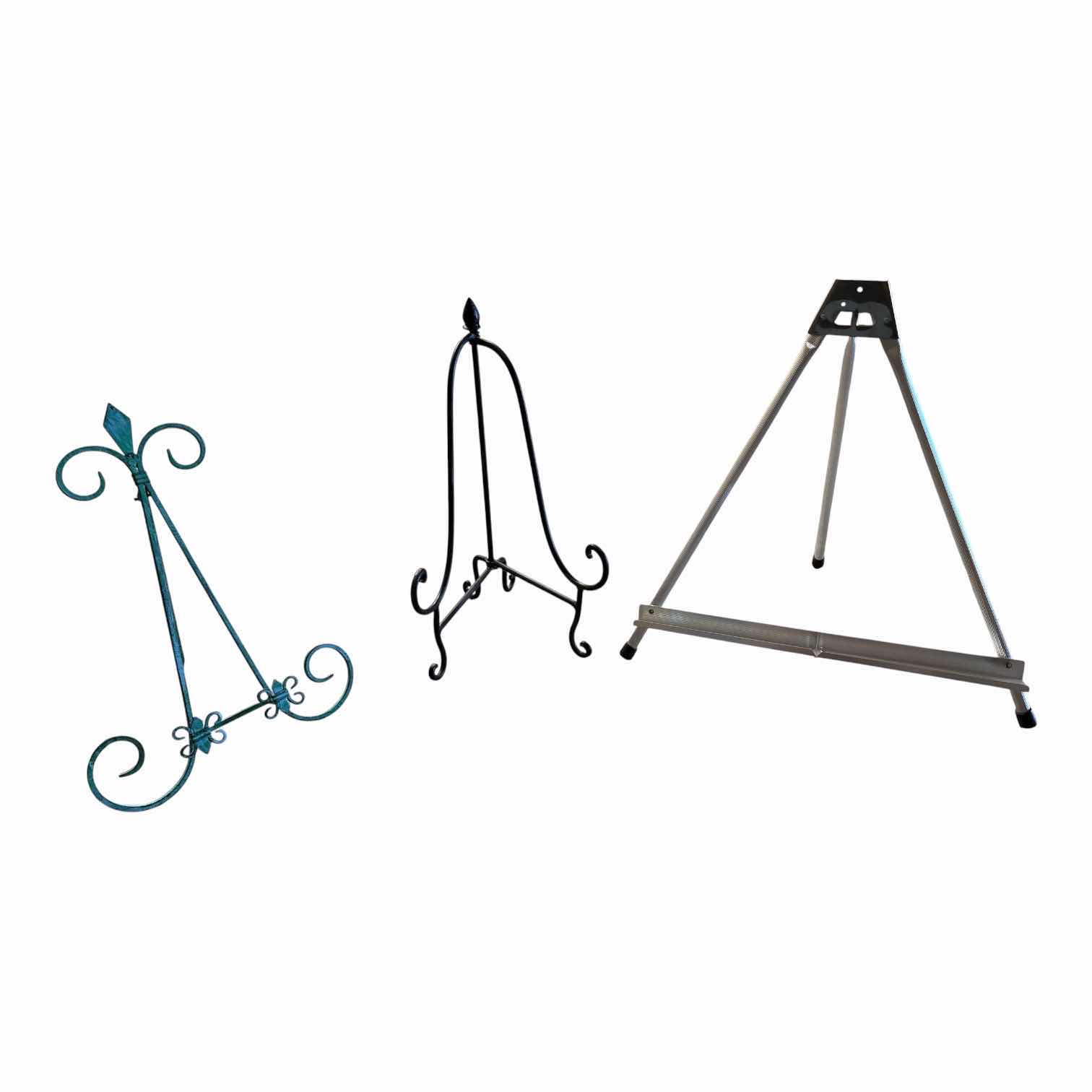 Photo 1 of (3)PCS METAL FOLDABLE EASELS TALLEST H16.5”