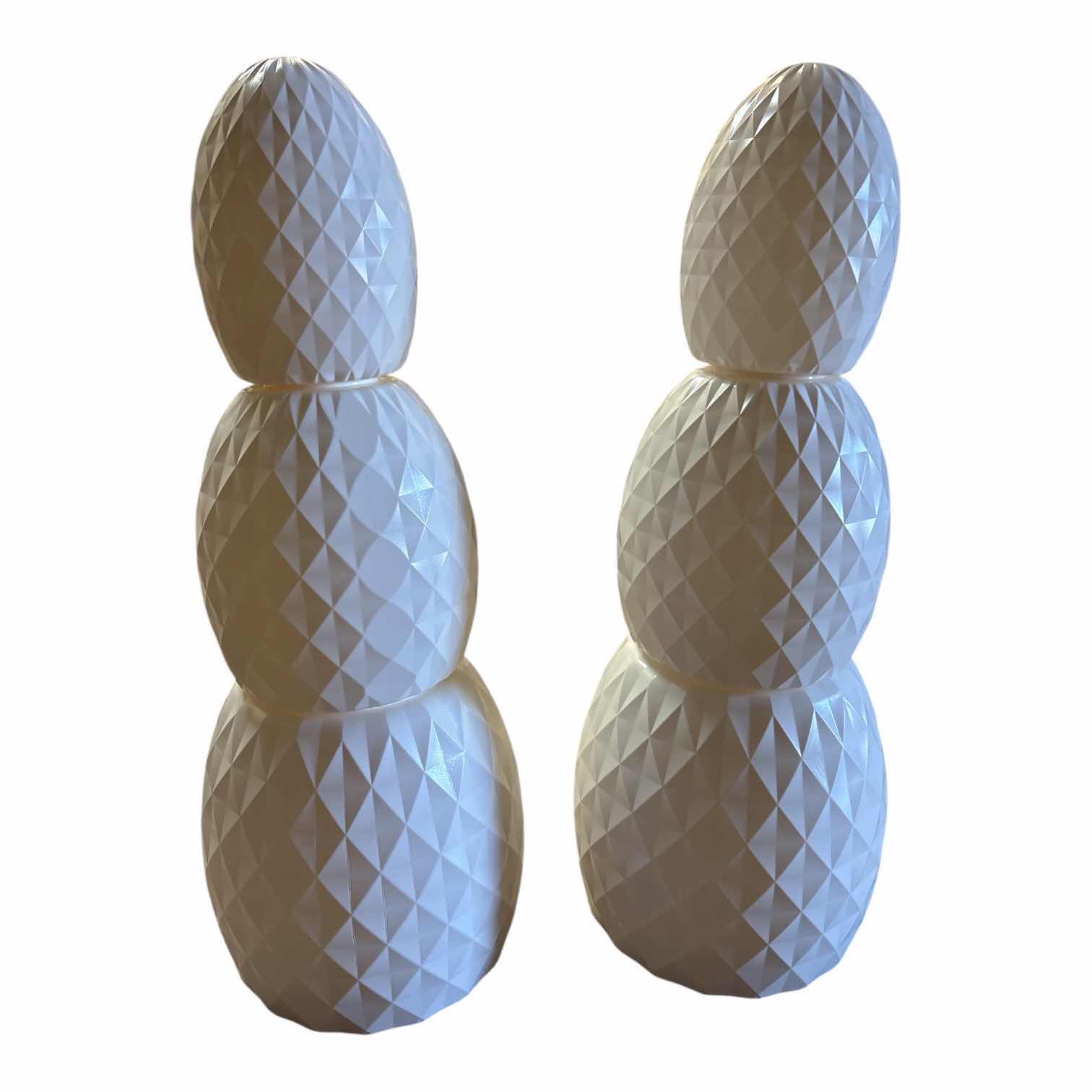 Photo 1 of (2)PCS WHITE STACKABLE EASTER EGGS H25”