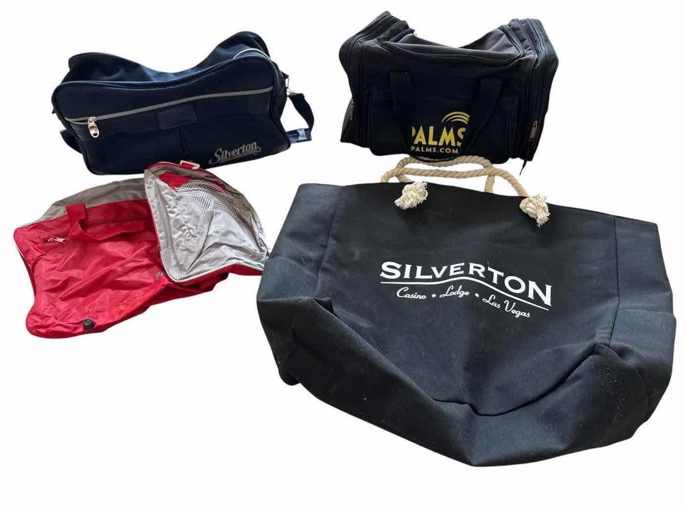 Photo 1 of (4)PCS ASSORTED TRAVEL & DUFFEL BAGS – SILVERTON, PALMS H19”