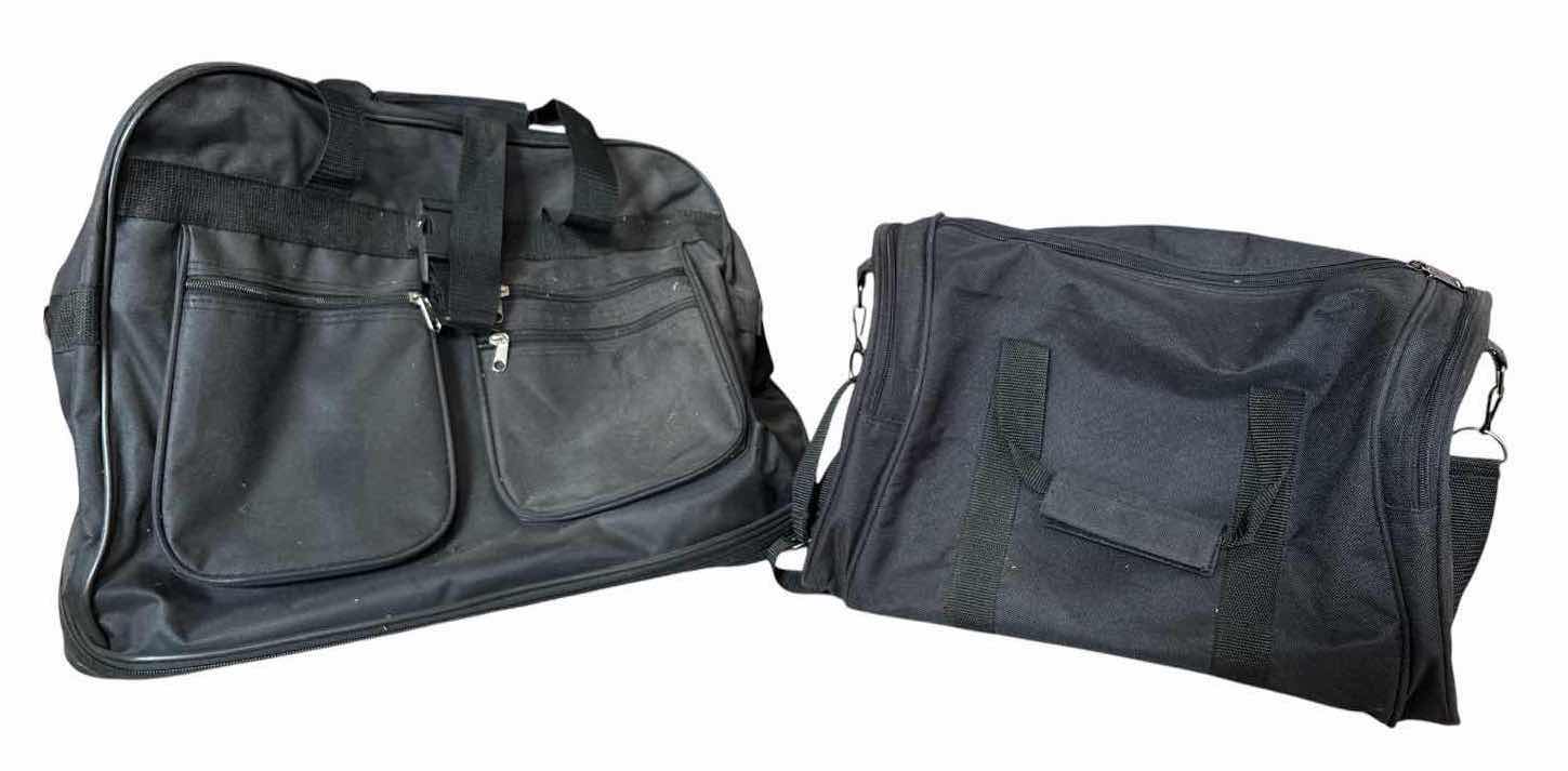 Photo 1 of (2)PCS BLACK TRAVEL DUFFEL & GARMENT BAGS H16”