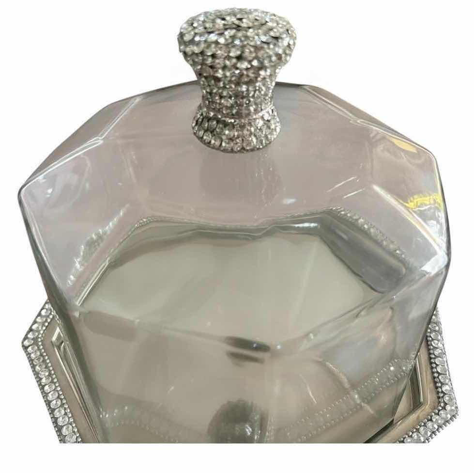 View 3 of DAVID TUTERA WEDDING COLLECTION RHINESTONE DOMED CAKE STAND H10” $75