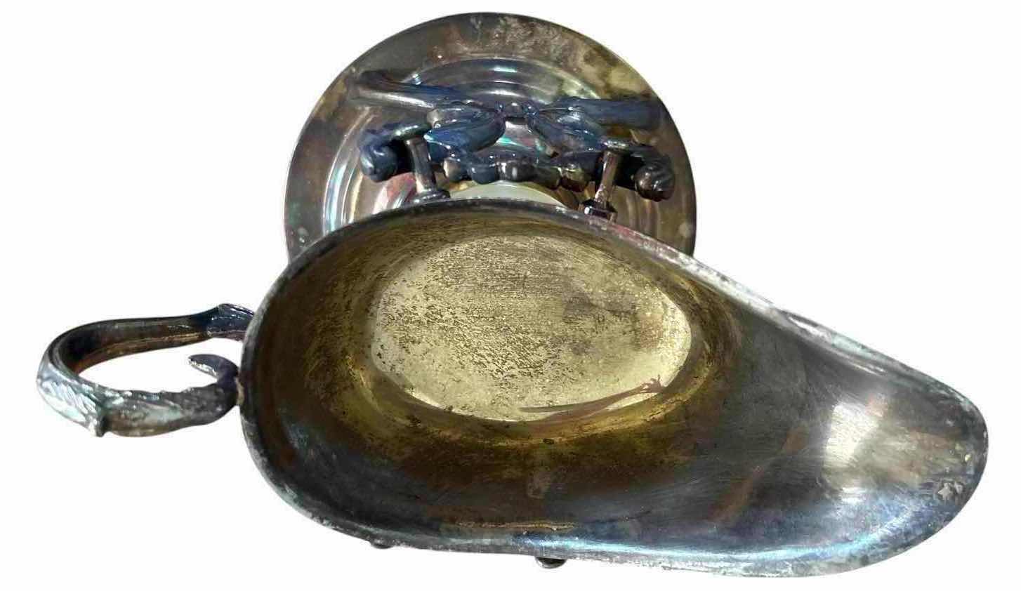Photo 1 of VINTAGE ORNATE CANDLE-WARMING GRAVY BOAT H7”