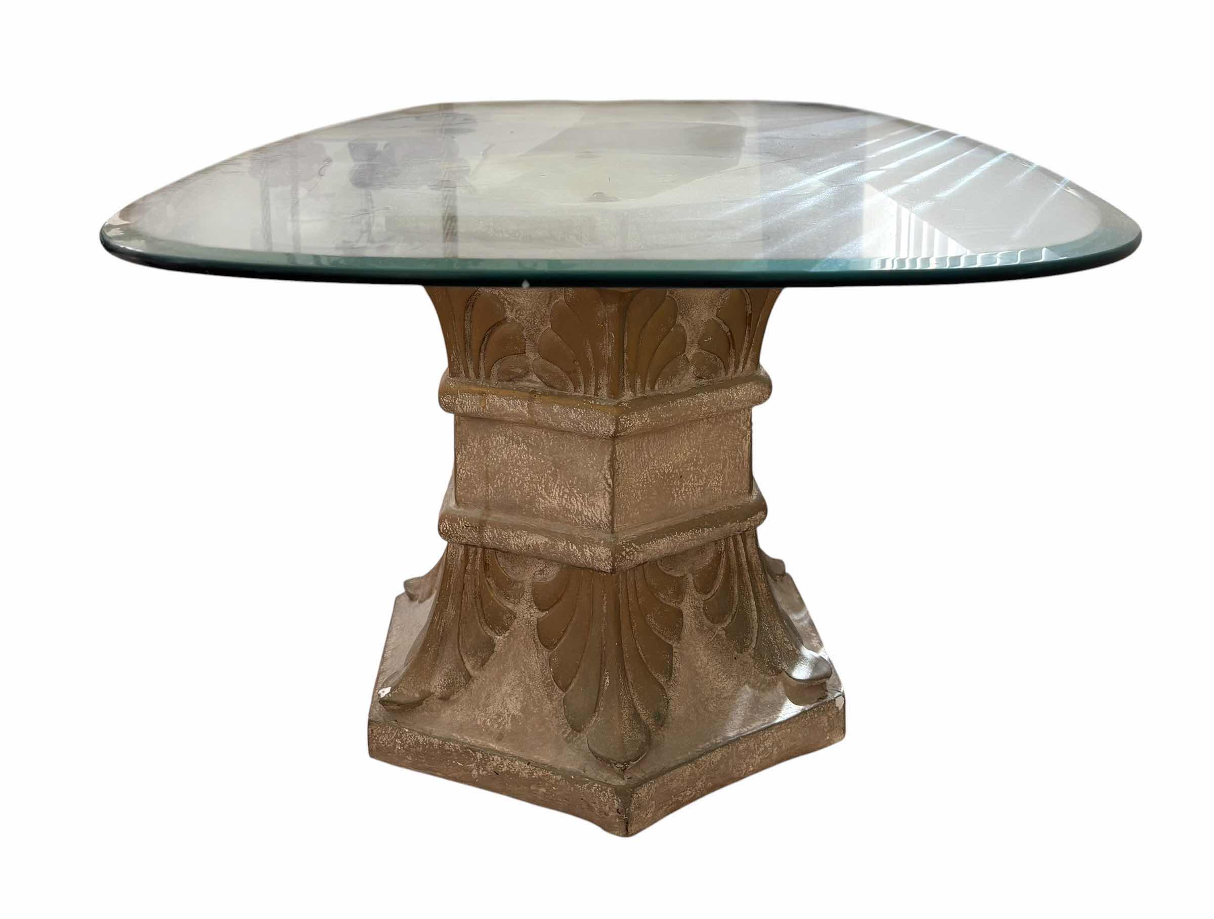 Photo 1 of NEOCLASSICAL STYLED GLASS COFFEE TABLE 52” X 26” X H16”