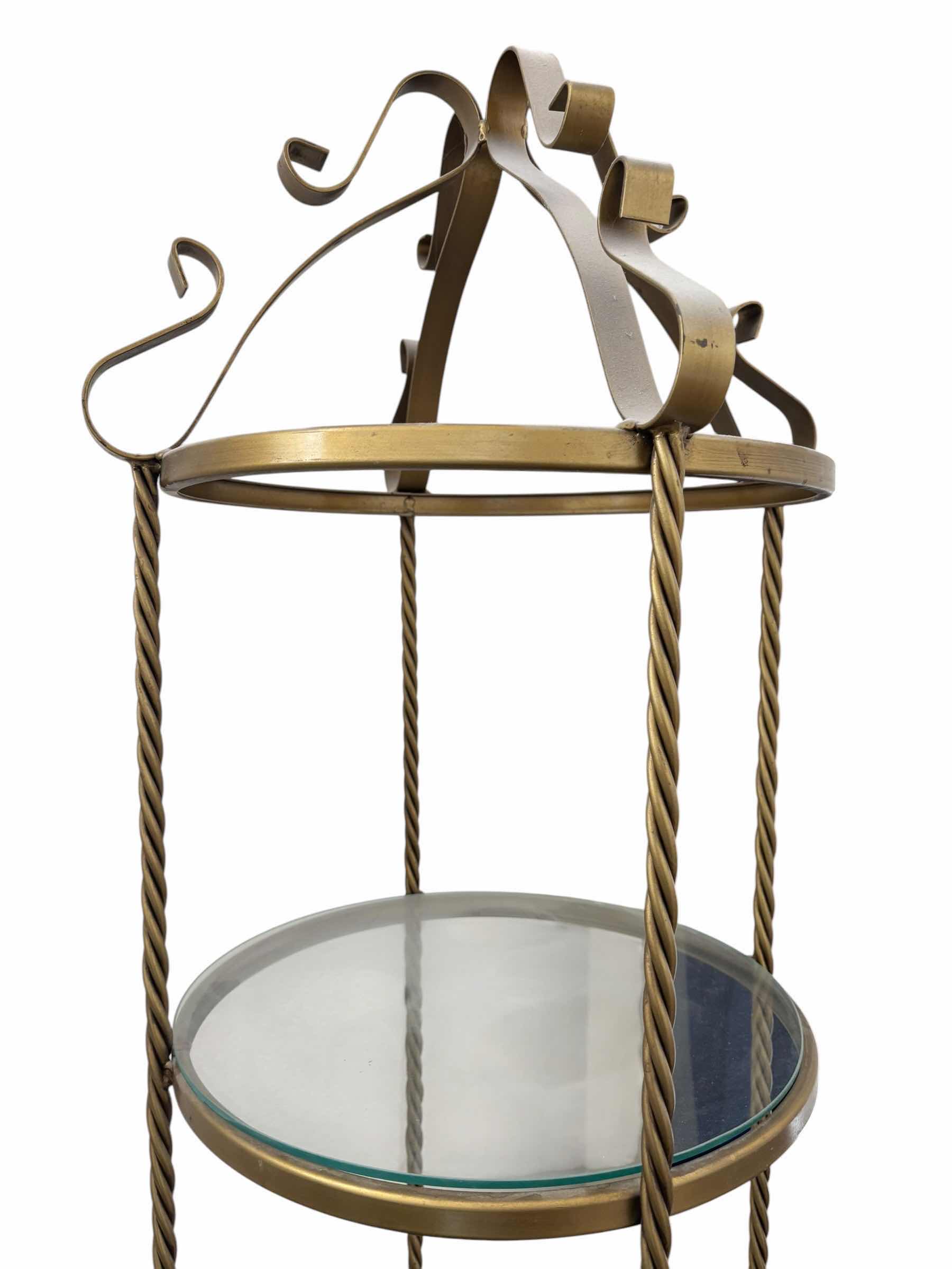 Photo 1 of VINTAGE WROUGHT IRON & GLASS ETAGERE H70”