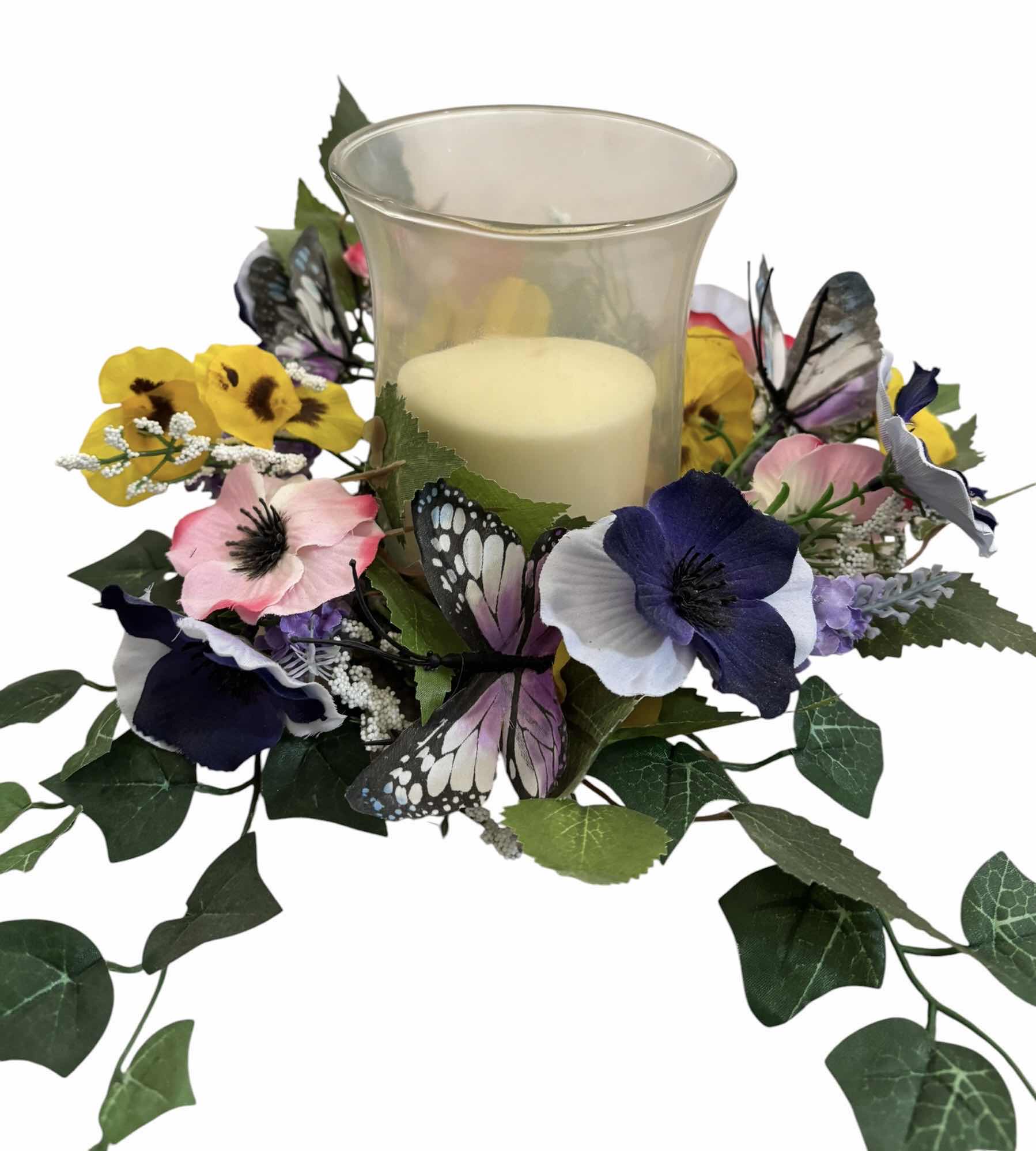 Photo 1 of FLOWER CENTERPIECES WITH CANDLES (2) H6”