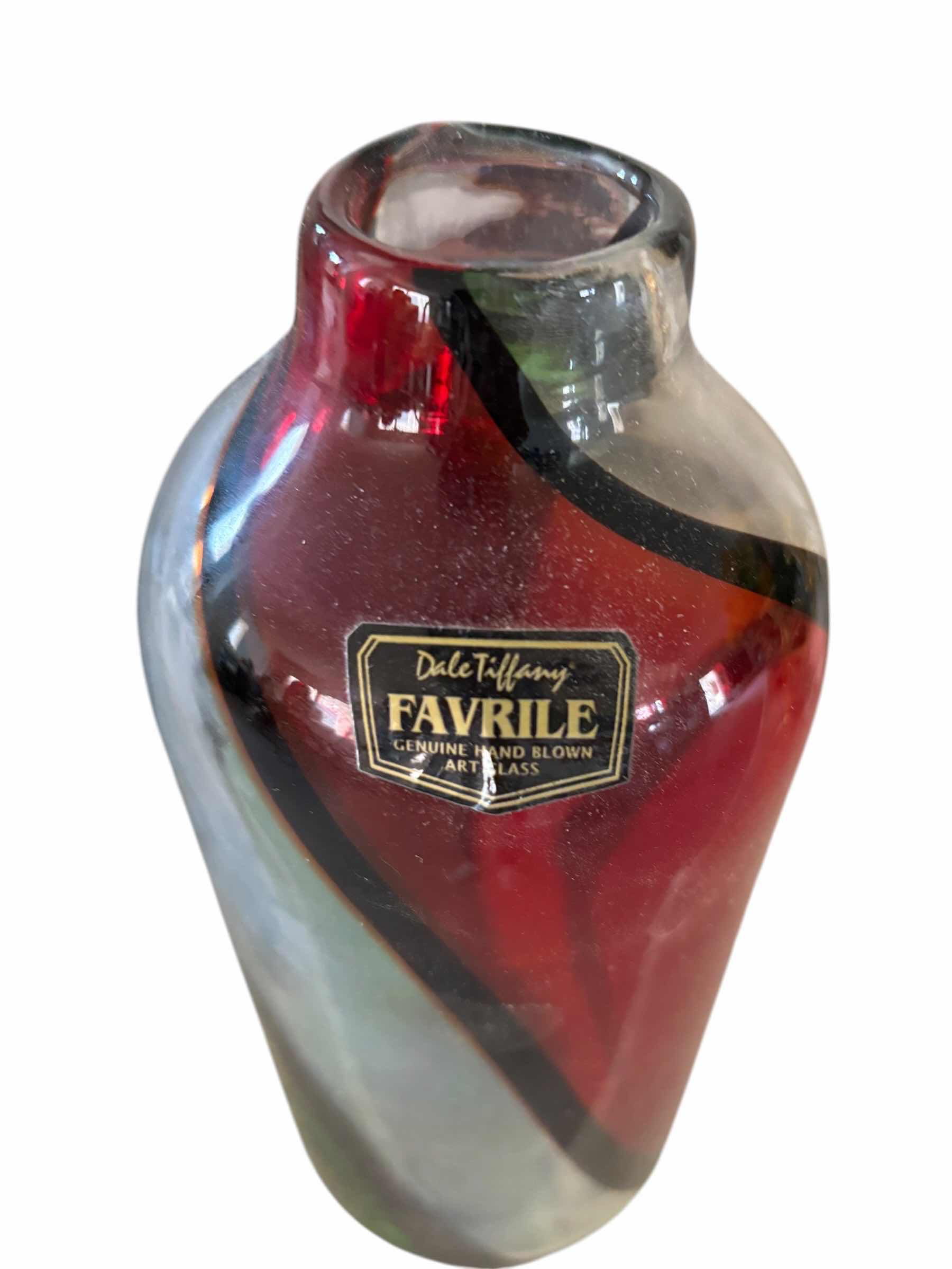Photo 1 of DALE TIFFANY FAVRILE HAND BLOWN ART GLASS VASE H10”