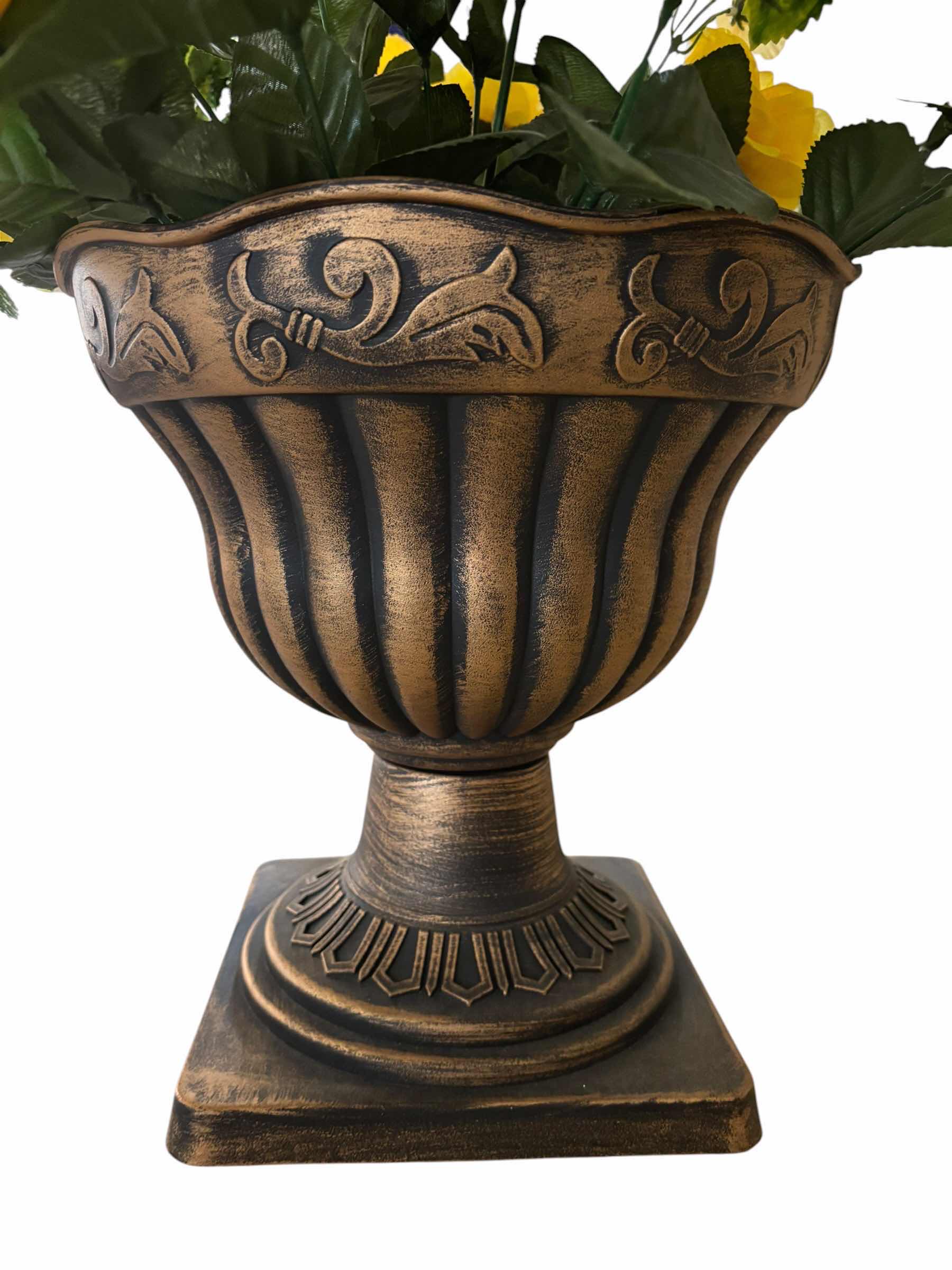 Photo 1 of PLASTIC PLANTER POT WITH ARTIFICIAL FLOWERS H22”