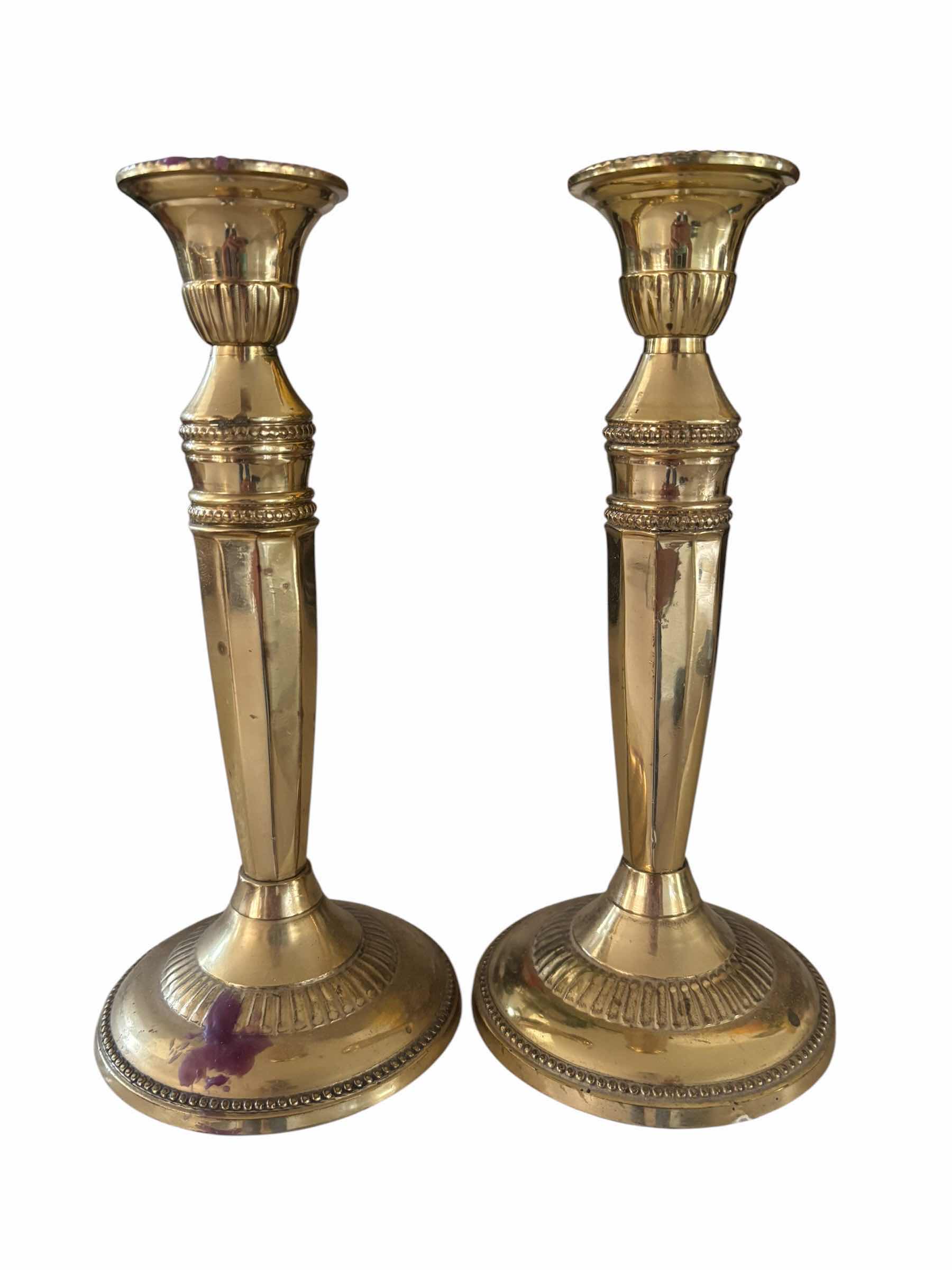 Photo 1 of INDIAN-MADE BRASS CANDLESTICK HOLDERS
