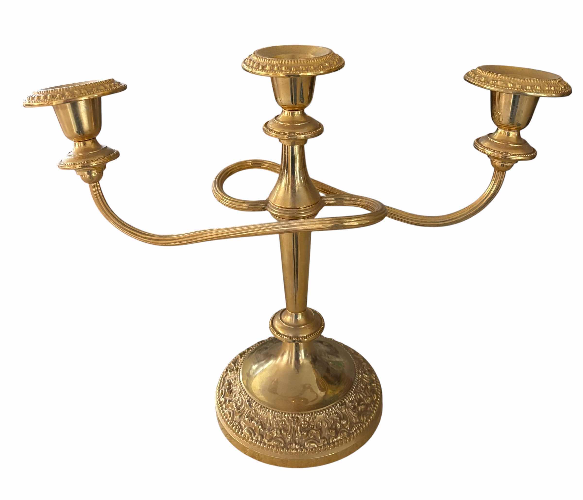 Photo 1 of VINTAGE STYLE GOLD TONE 3-ARM TWISTED CANDELABRA