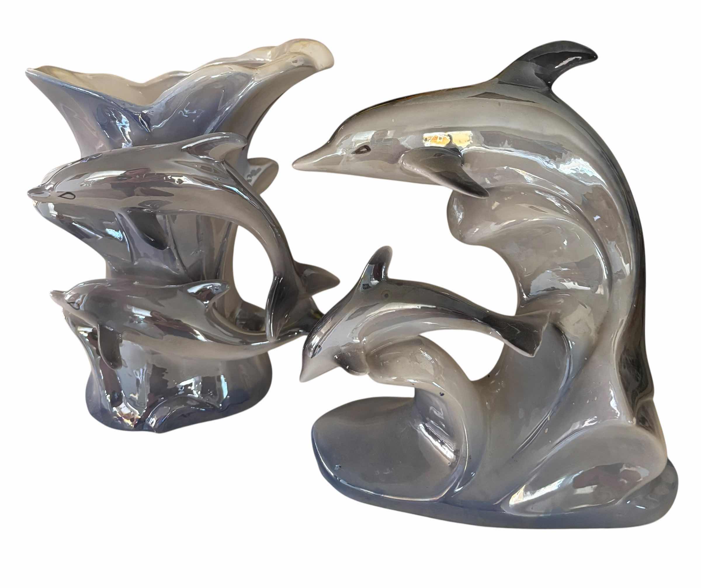 Photo 1 of INDONESIA-MADE COLLECTIBLE DOLPHIN DECOR (2) H7”