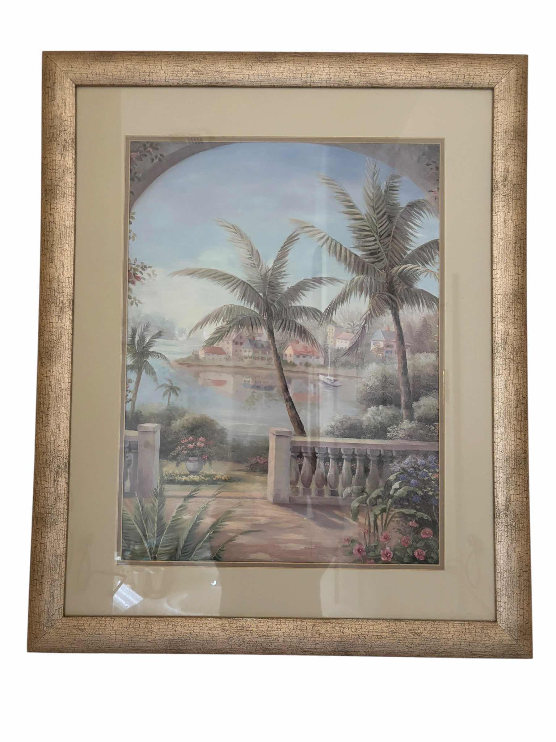 Photo 1 of TROPICAL TERRACE FRAMED ART PRINT 27” X 33”