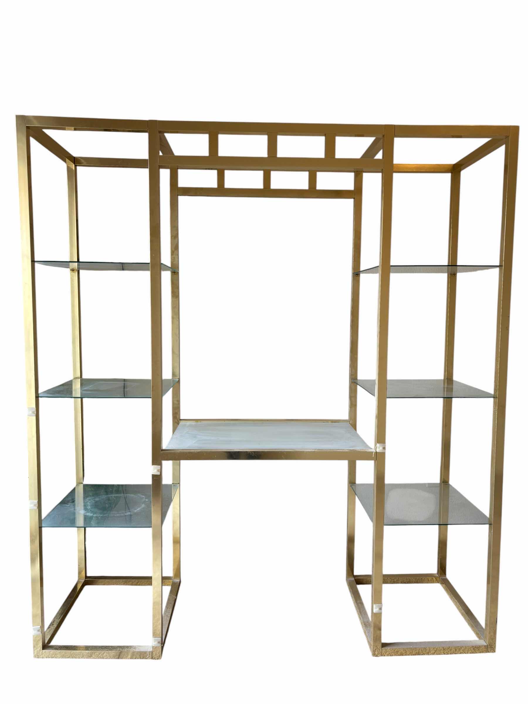 Photo 1 of VINTAGE HOLLYWOOD REGENCY STYLE GLASS SHELVING UNIT WITH 7 SHELVES 64” X 20” X H72”