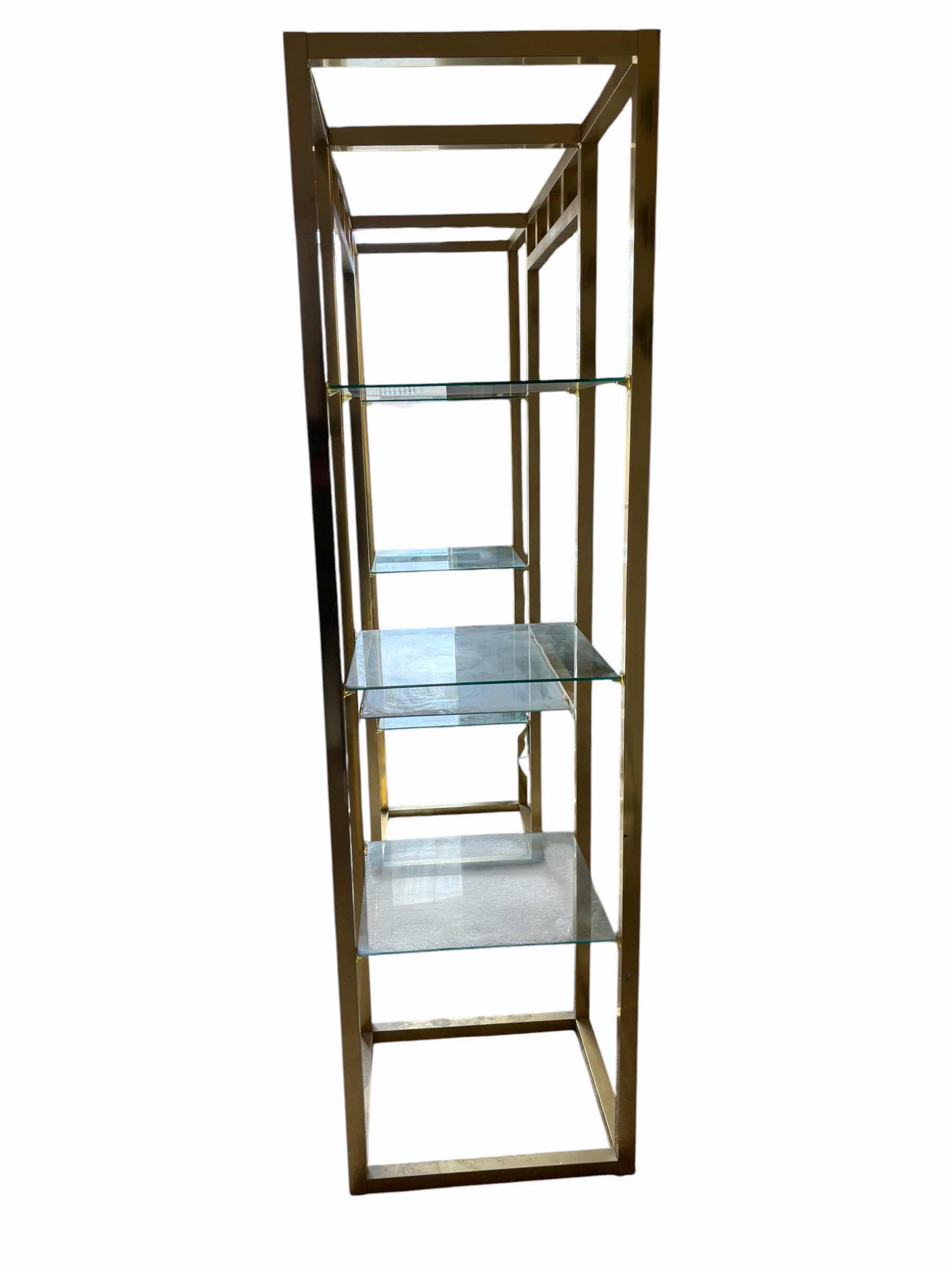 Photo 1 of VINTAGE HOLLYWOOD REGENCY STYLE GLASS SHELVING UNIT WITH 7 SHELVES 64” X 20” X H72”