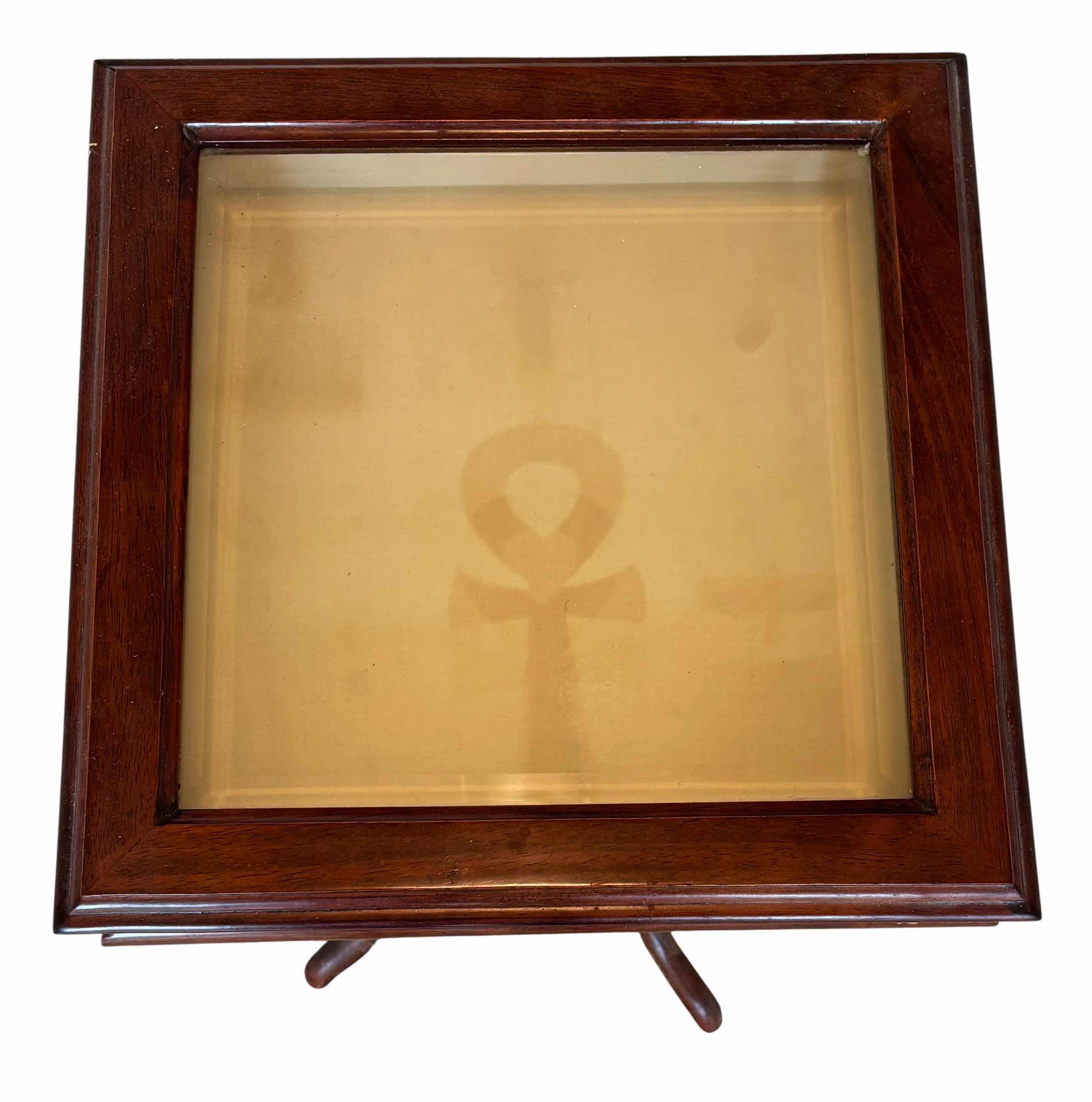 Photo 1 of VINTAGE GLASS TOP DISPLAY CASE ACCENT TABLE H26”