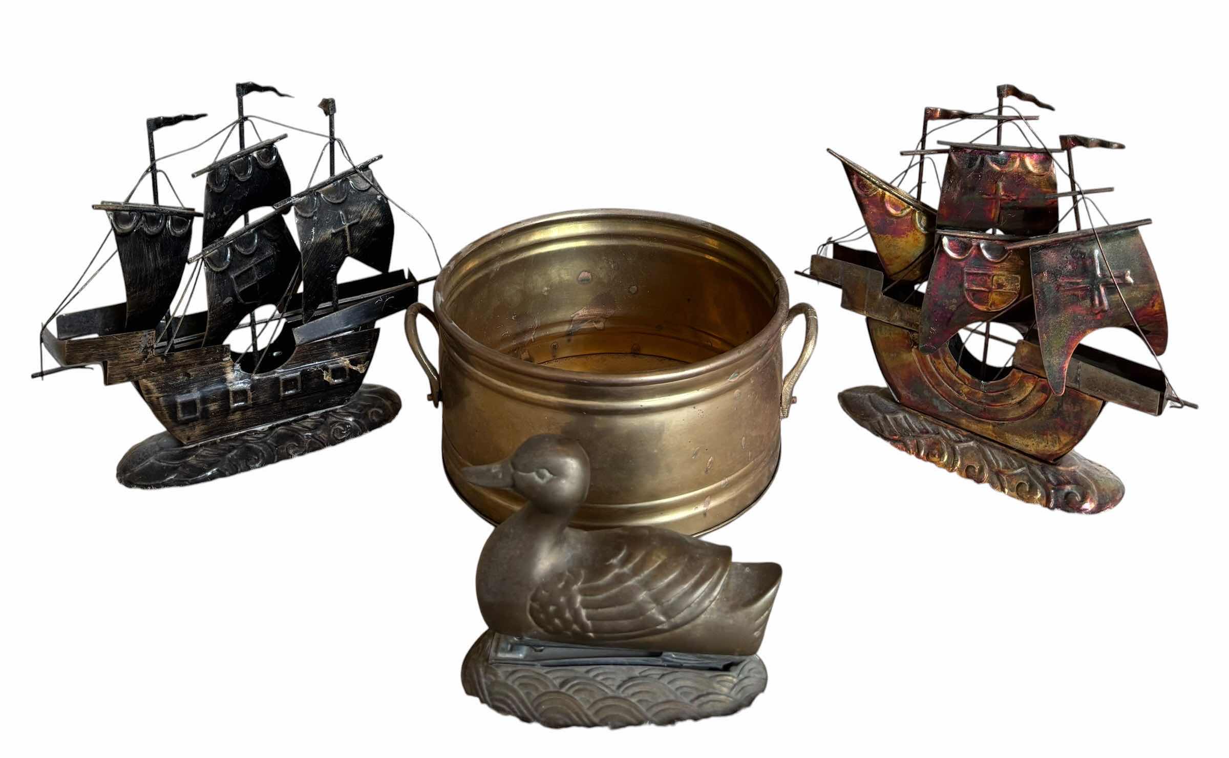 Photo 1 of METAL DECOR: SHIPS (2) H7” & MORE