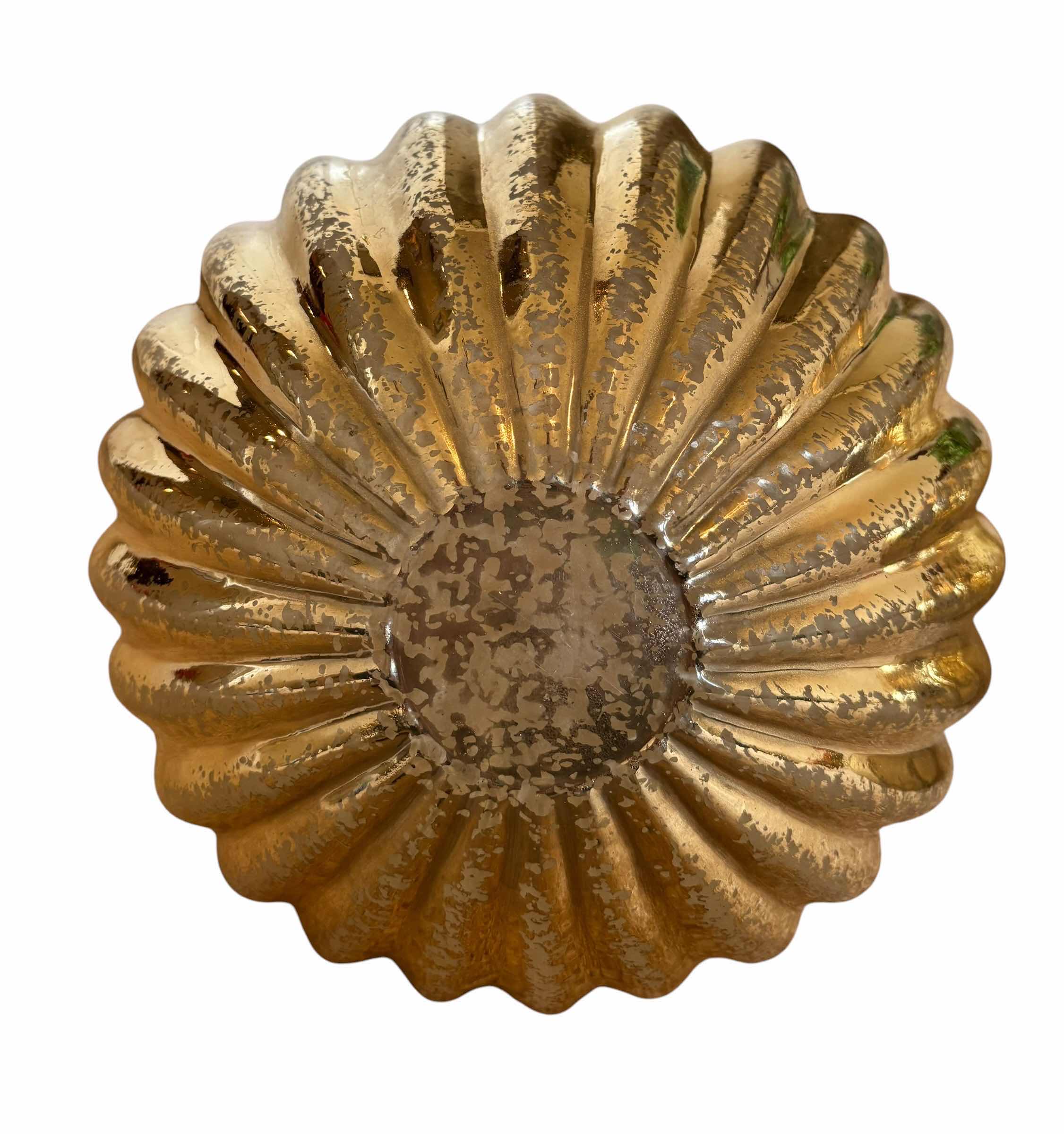 Photo 1 of SPECKLED GOLD TONE DECORATIVE VASES (2) H8”