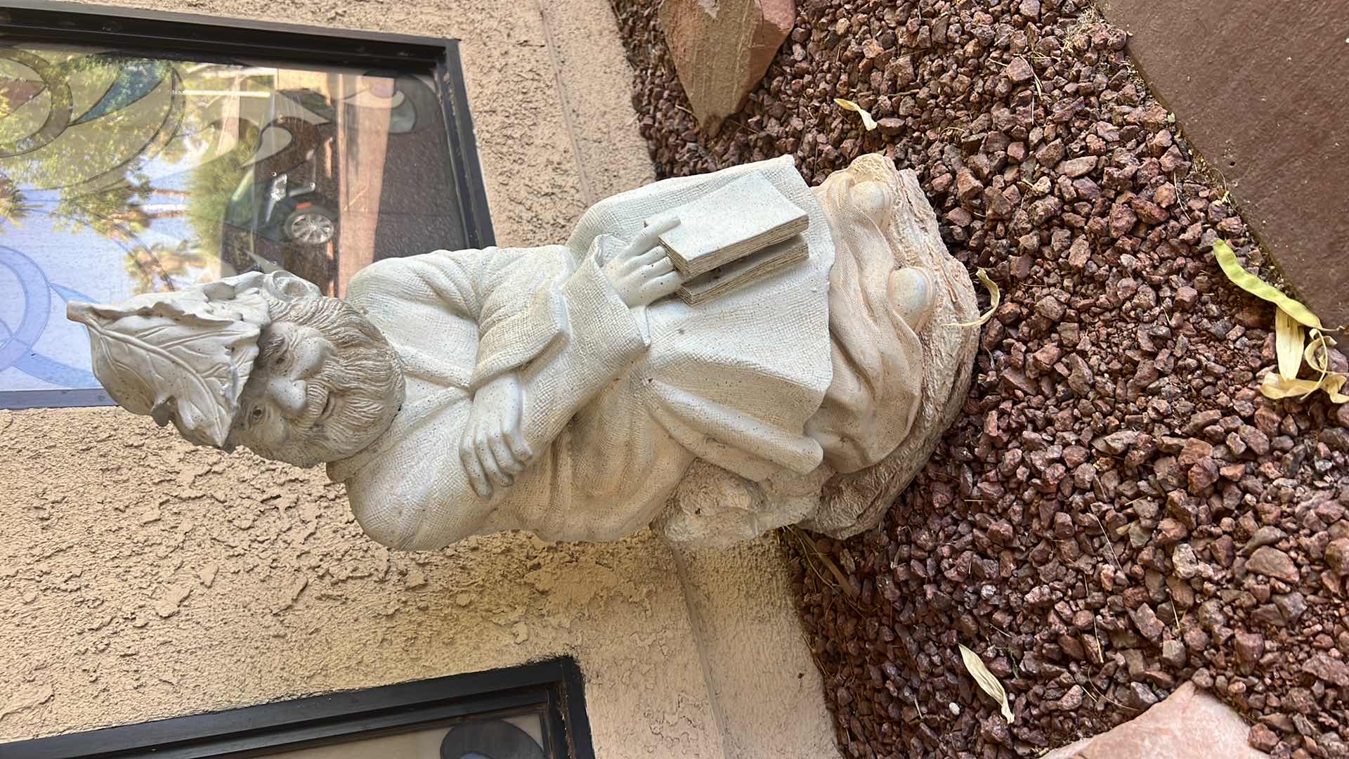 Photo 1 of WHITE RESIN YARD GNOME SCULPTURE W12" H25"