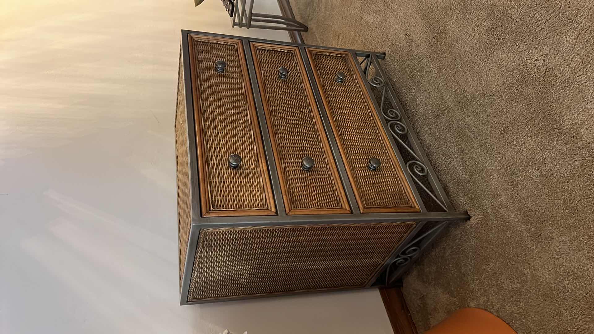 Photo 1 of WICKER W METAL 3 DRAWER DRESSER 32" x 19" H32"