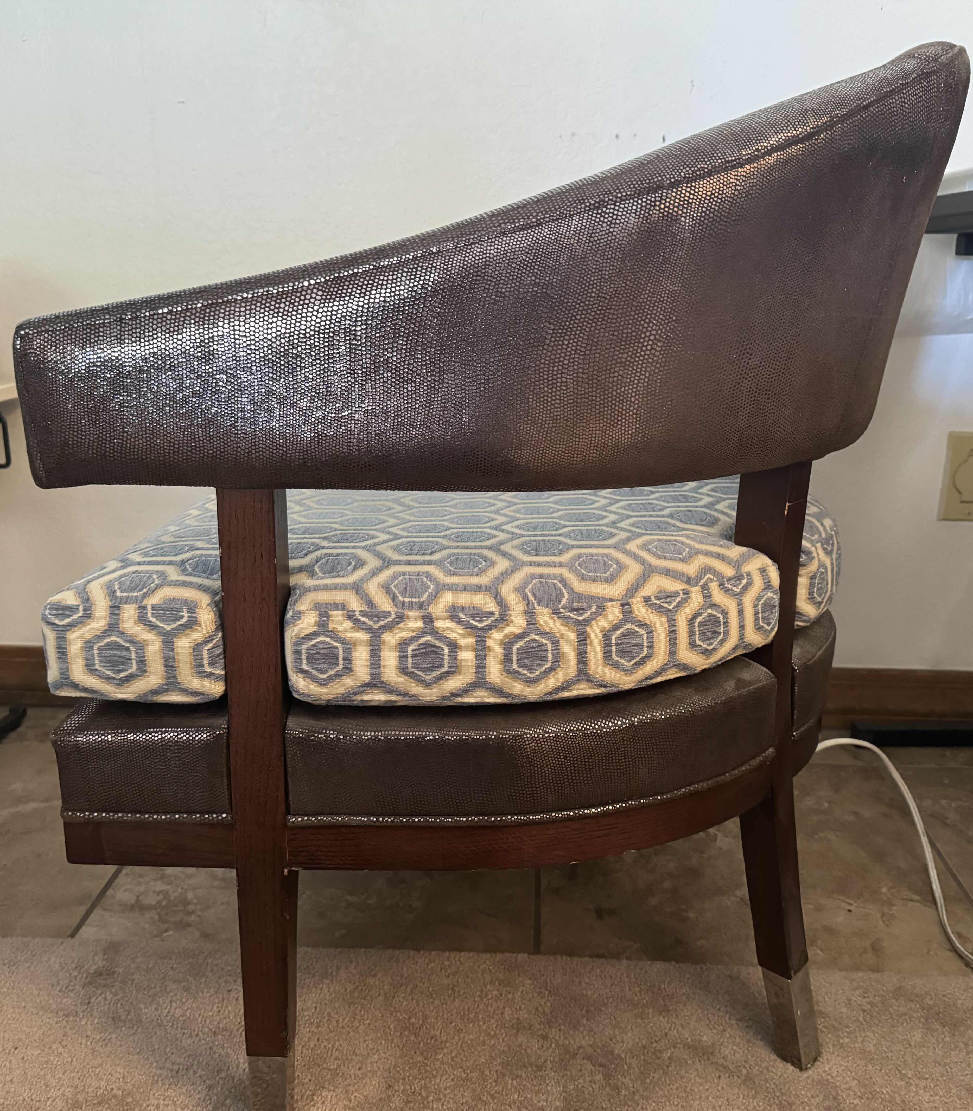 Photo 1 of MARK DAVID DESIGNER LEATHER BARREL CHAIR