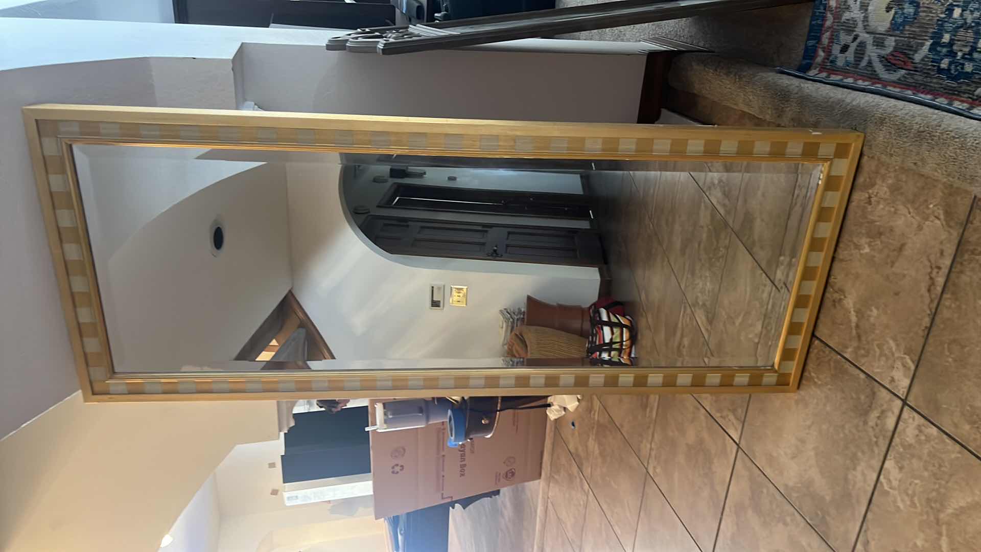 Photo 1 of GOLD WOOD FRAMED FREE-STANDING MIRROR 26" x 68"