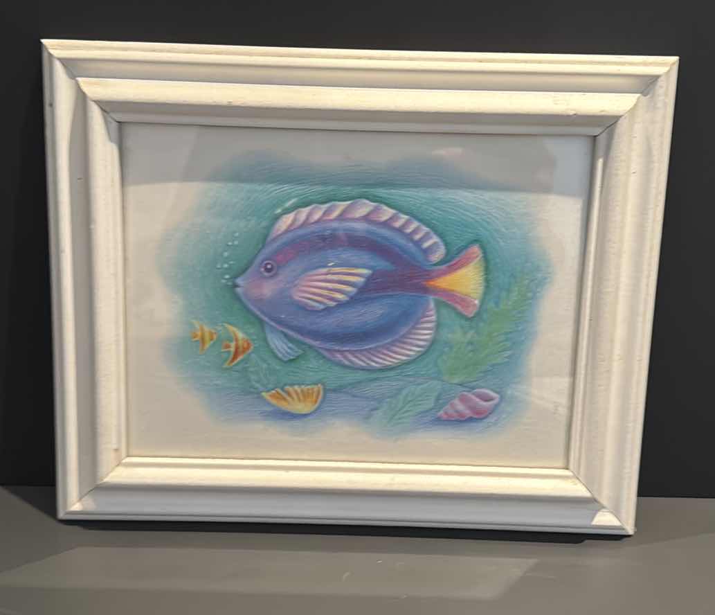 Photo 1 of PAIR OF FRAMED FISH ART 
8”X 10”