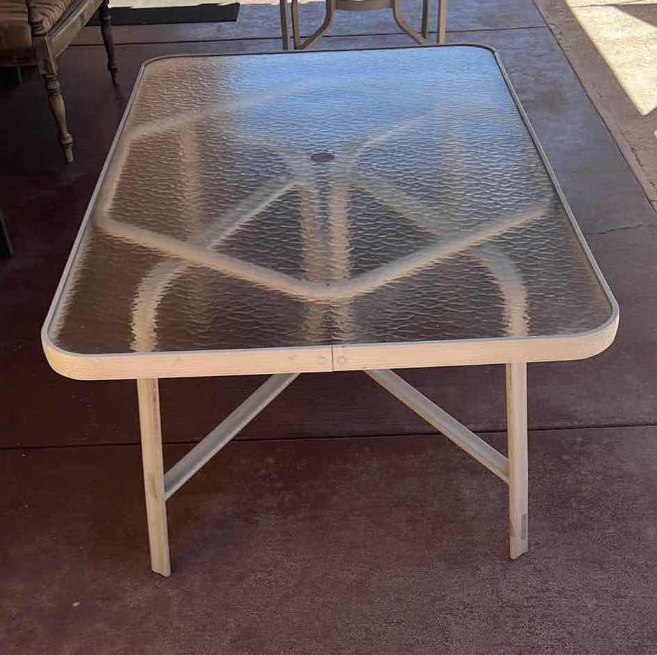 Photo 1 of WHITE ALUMINUM OUTDOOR TABLE 60" x 38" H29"