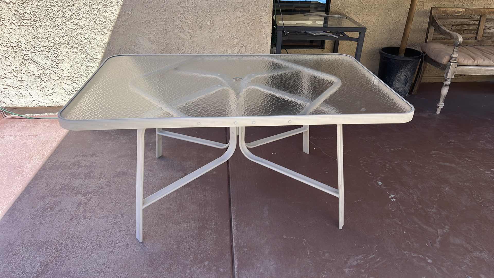 Photo 1 of WHITE ALUMINUM OUTDOOR TABLE 60" x 38" H29"