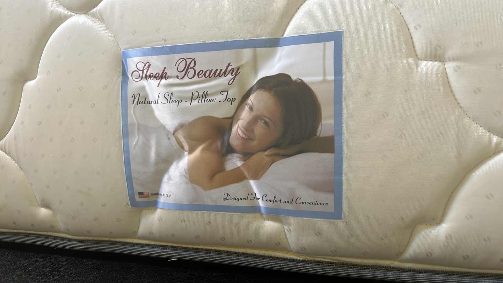 Photo 1 of BLACK LEATHER FRAMED QUEEN BED W SLEEP BEAUTY MATTRESS