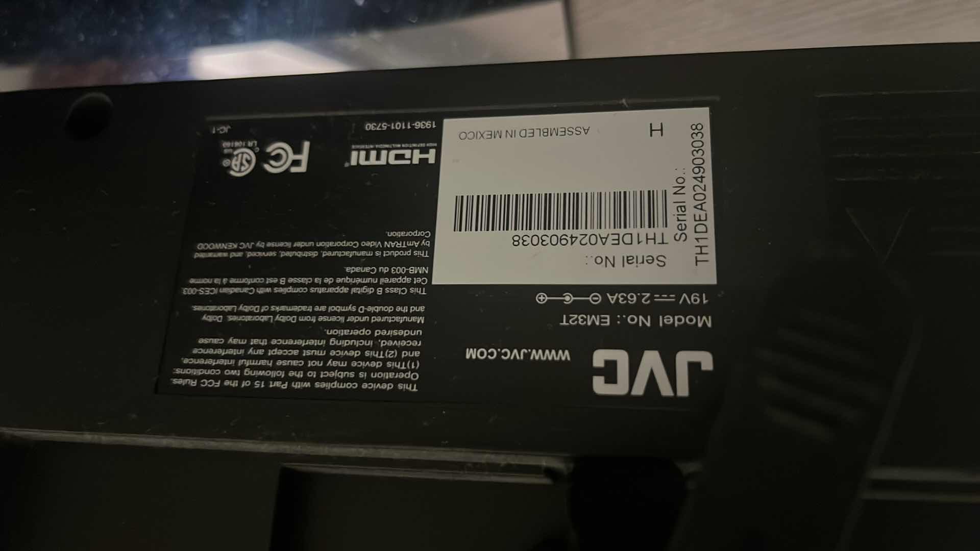 Photo 1 of 32" JVC TV W REMOTE