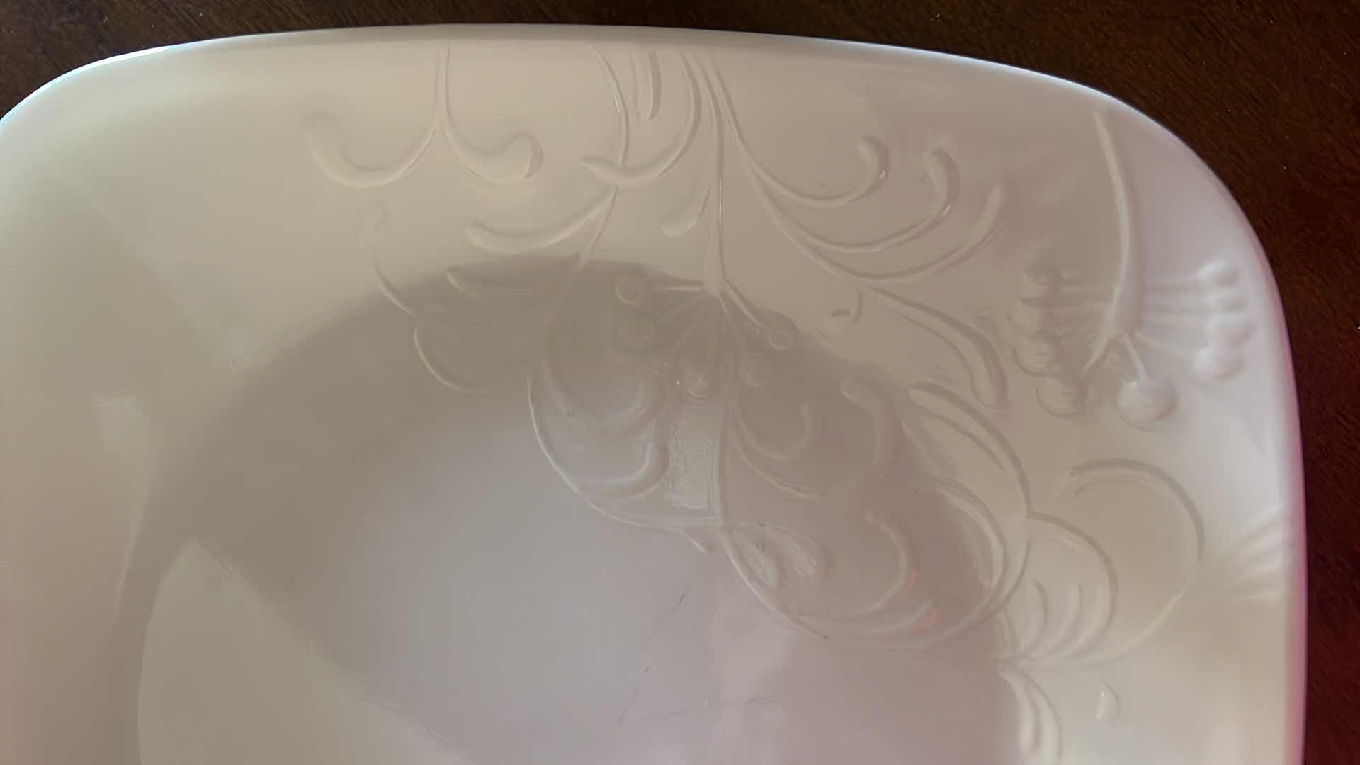 Photo 1 of 15 PCS-CORELLE CORNING WHITE "BOUTIQUE CHERISH" DISHES  (4 DINNER PLATES. 4 COFFEE MUGS. 4 BOWLS. 3 SALAD PLATES)