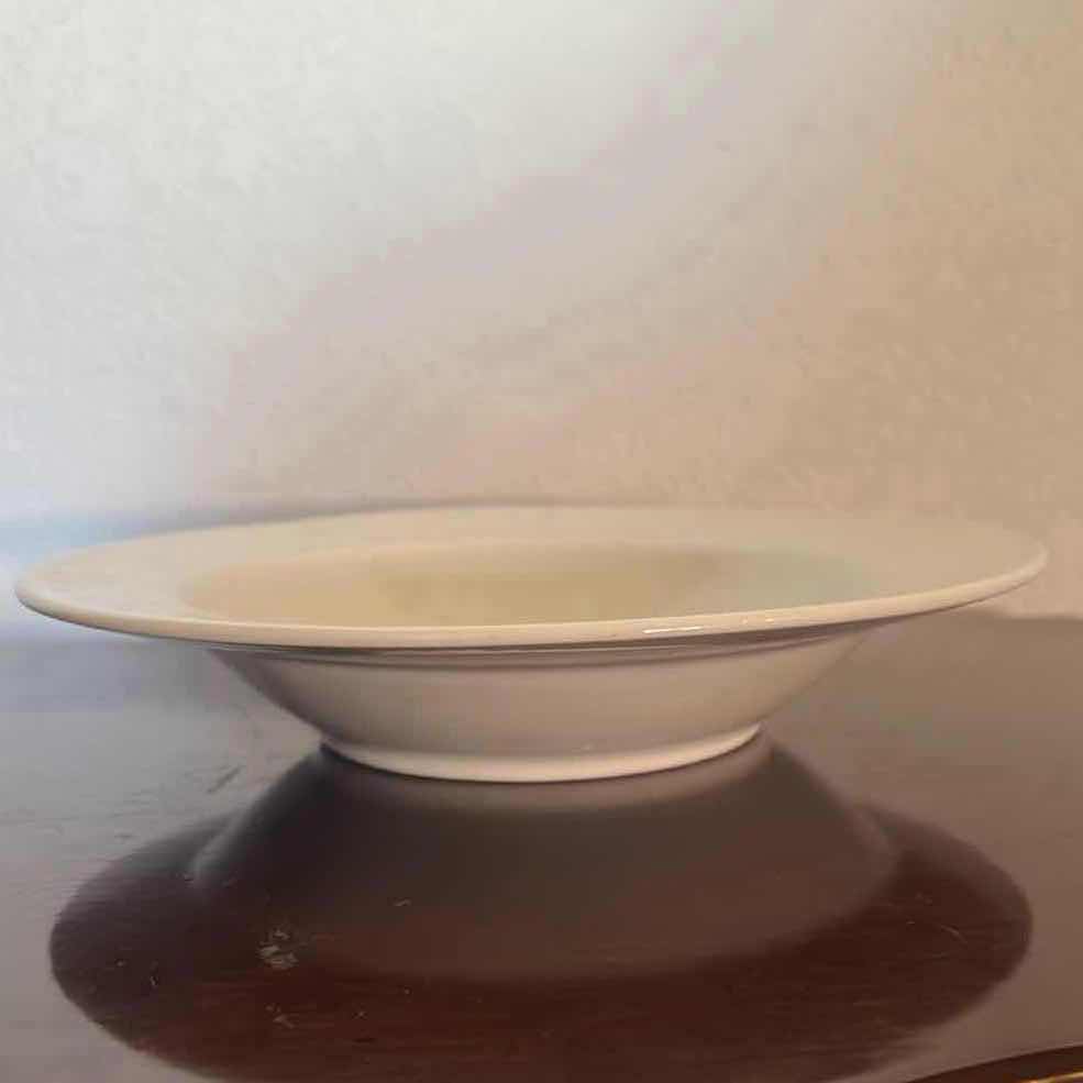 Photo 1 of 32 PCS-WHITE ONEIDA STONEWARE DINNER SET (8 SHALLOW BOWLS, 8 SAUCERS, 8 COFFEE MUGS, 8 SALAD PLATES)