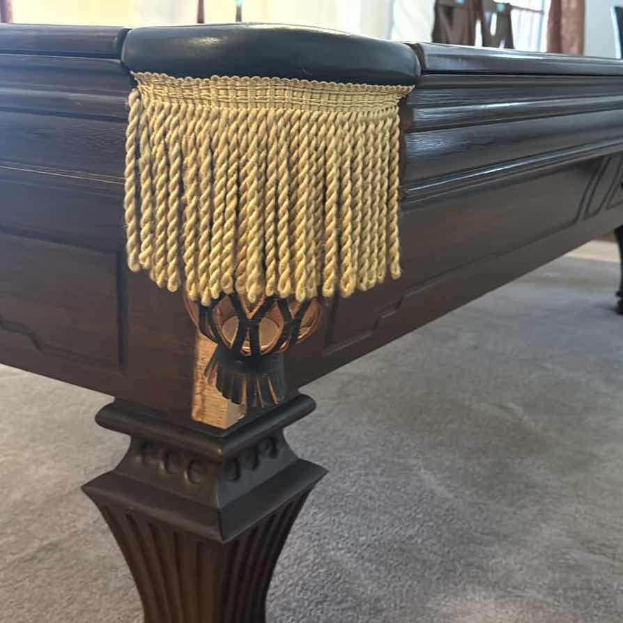 Photo 1 of CUSTOM MADE 8' SLAB POOL TABLE BY MURREY & SONS CO. INC  (INCLUDES BILLIARD BALLS & PROTECTIVE COVER)