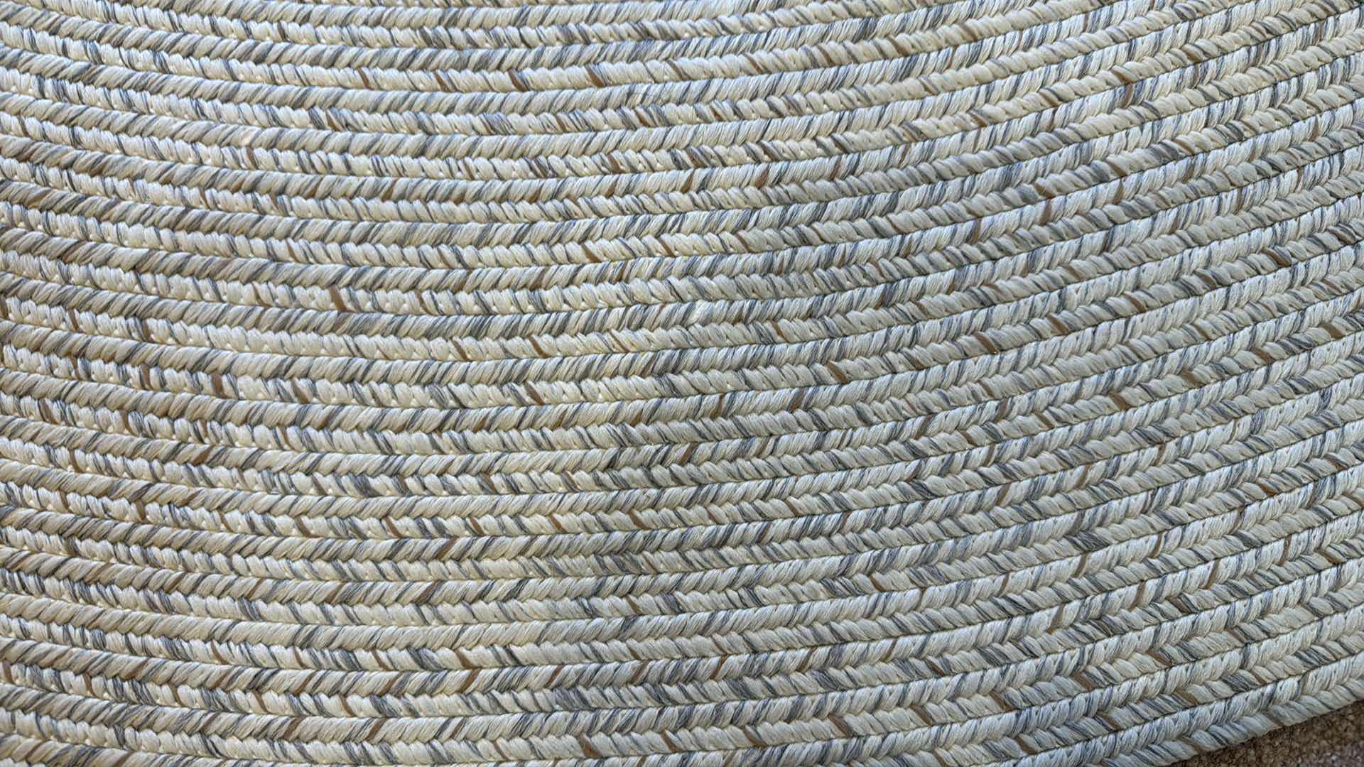 Photo 1 of ROUND RUG (CREAM, BEIGE & BLUE) 
97” WIDE