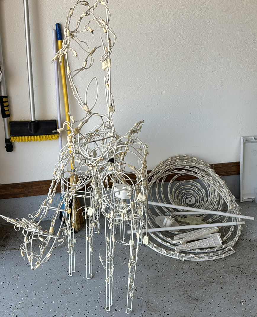 Photo 1 of 2-LIGHTED REINDEER & STRAND OF WHITE LIGHTS