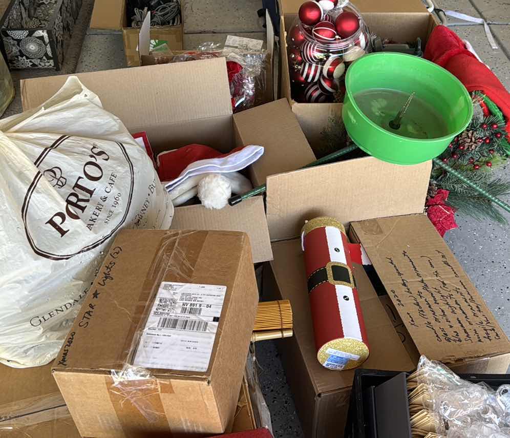 Photo 1 of BOXES W HOLIDAY DECORATIONS, TREE TRIMMING & ORNAMENTS