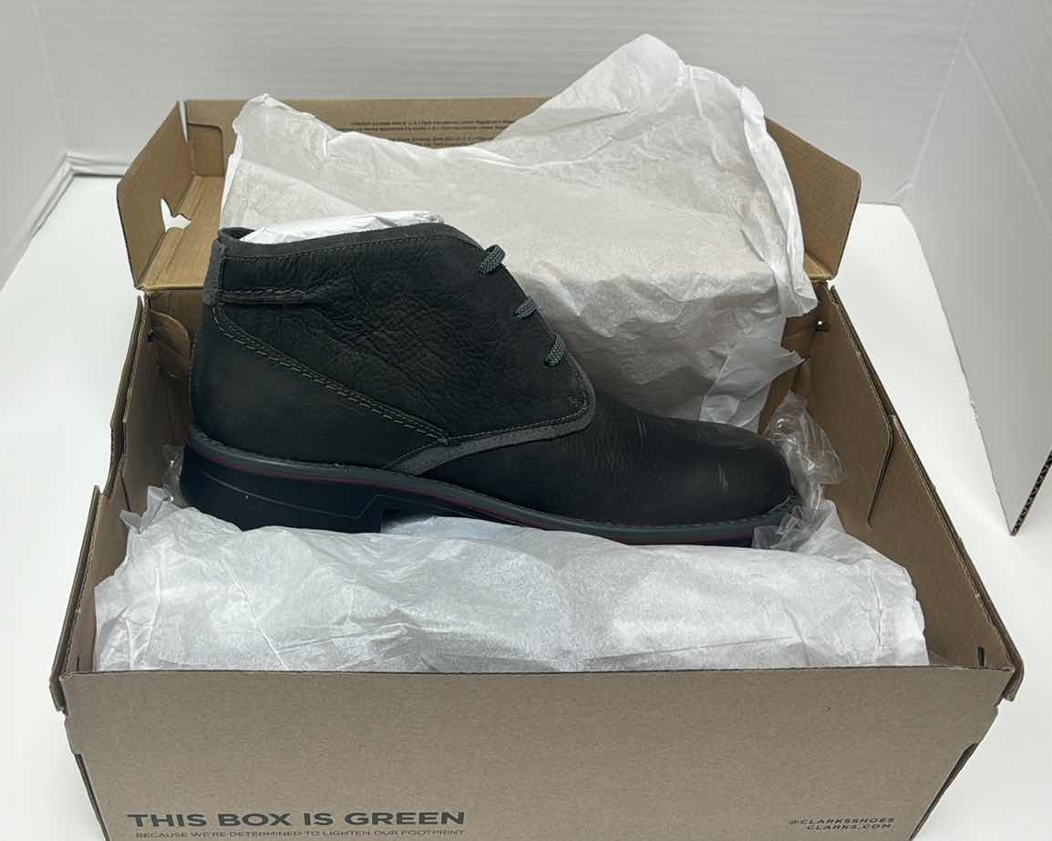 Photo 1 of NIB MENS CLARKS MORRIS PEAK GREY LEATHER 9.5 WIDE